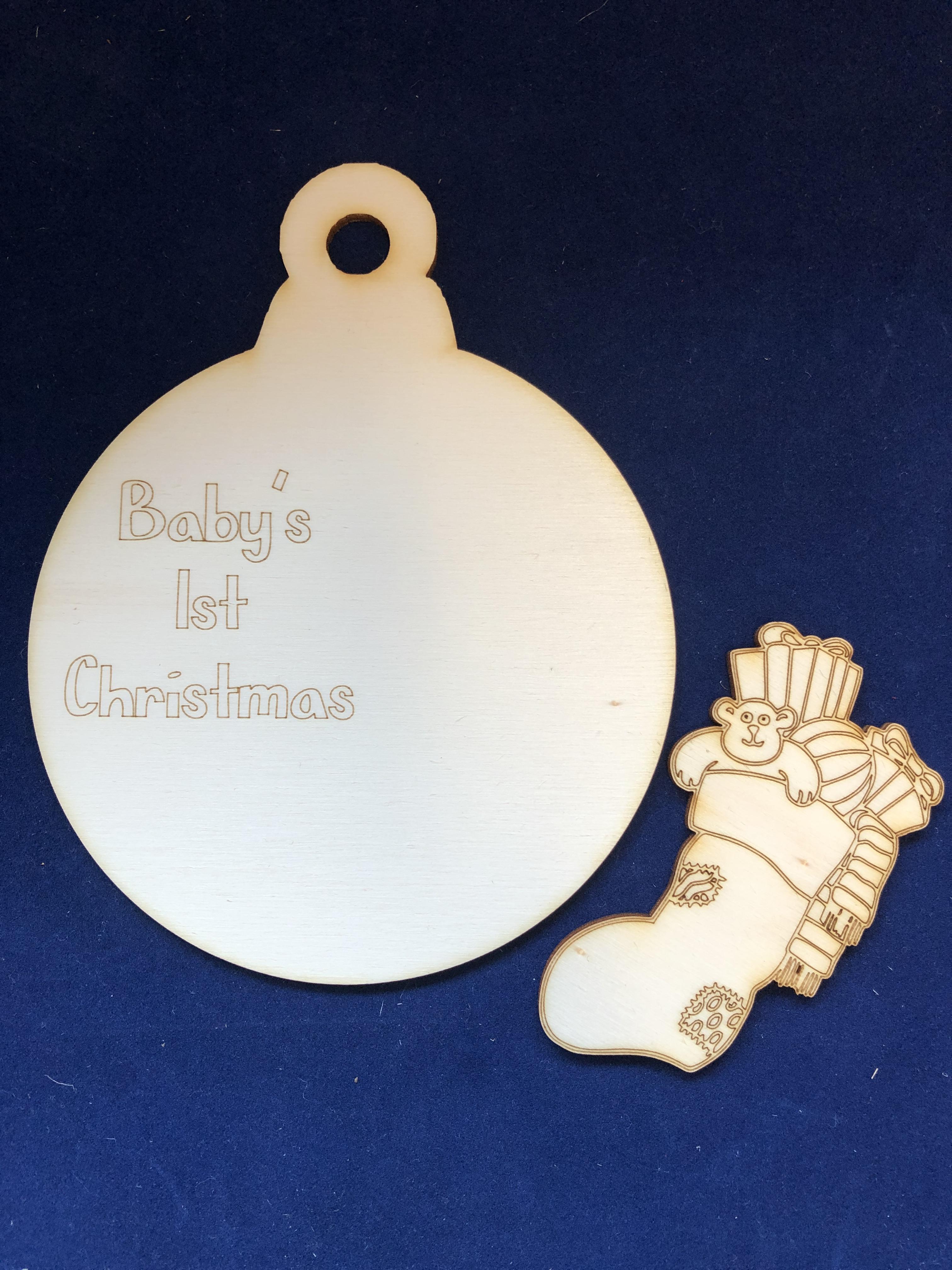 Red Berry Crafts Ltd:Baby's First Christmas Stocking Bauble