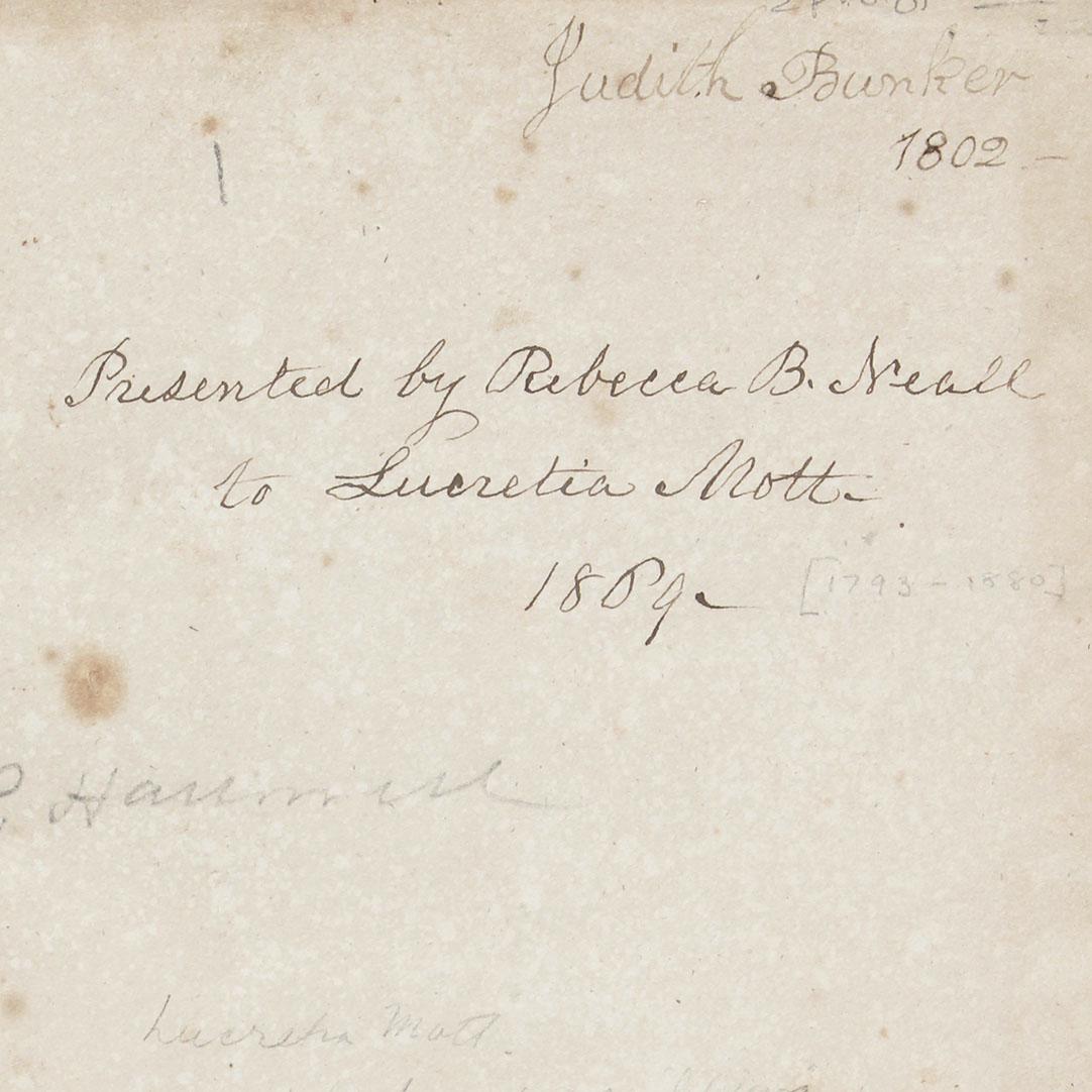 A Quaker title inscribed to abolitionist and women #39 s rights activist