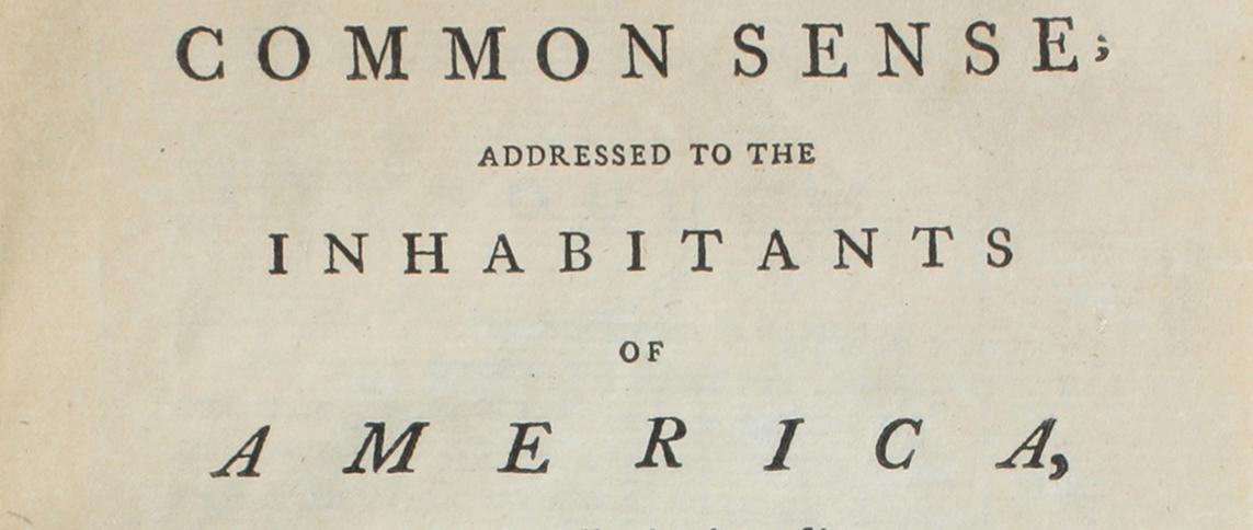 Thomas Paine, Common Sense, first London edition, with manuscript additions (1776)