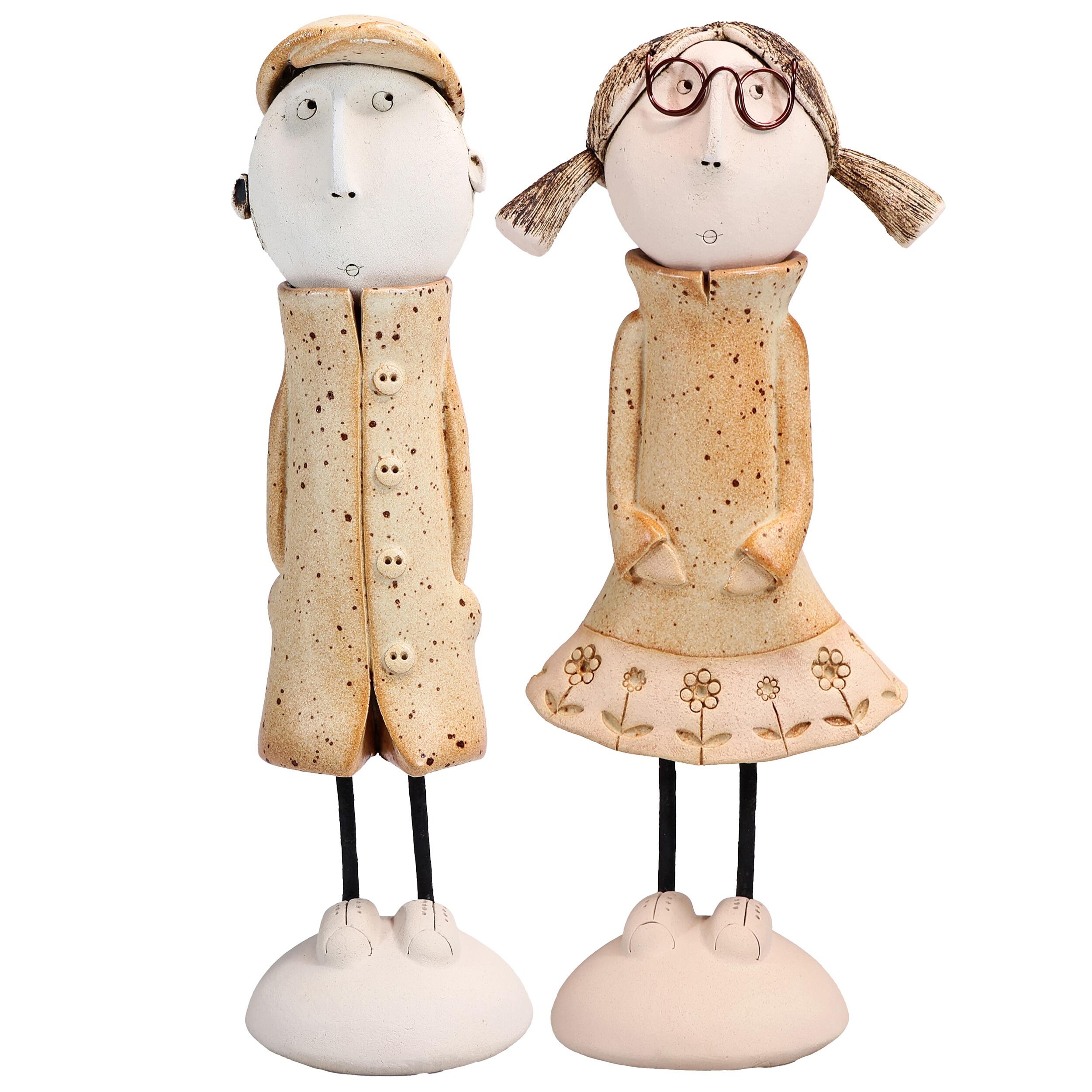 Best Friends Young Couple Statues in Terracotta