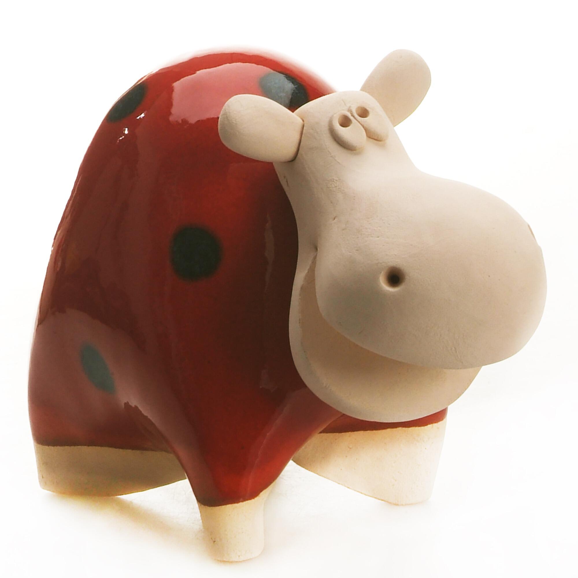 Spotted Hippo Quirky Ceramic Figurine