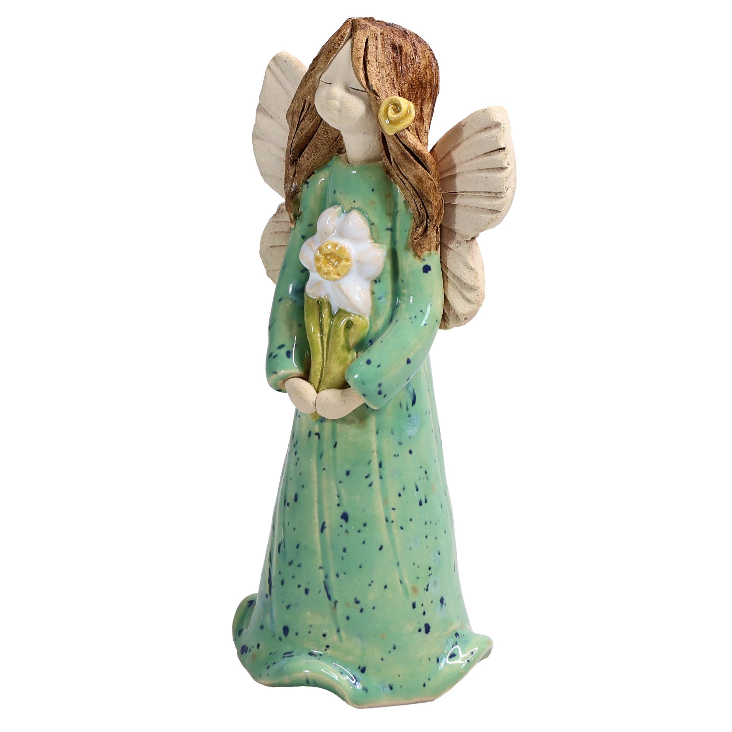 Angel Figurine with White Flower | Thank You