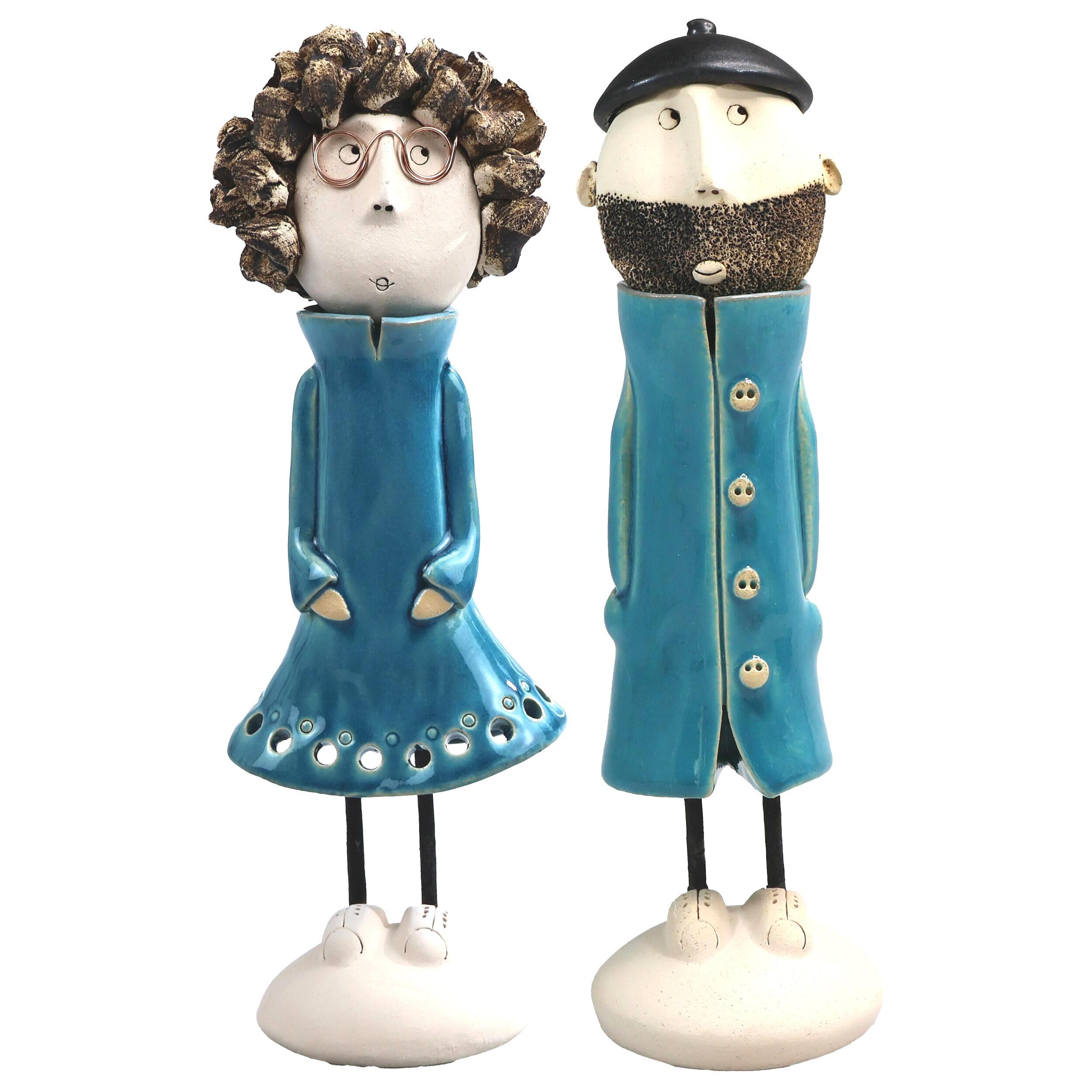 Best Friends Young Couple Statues | Blue