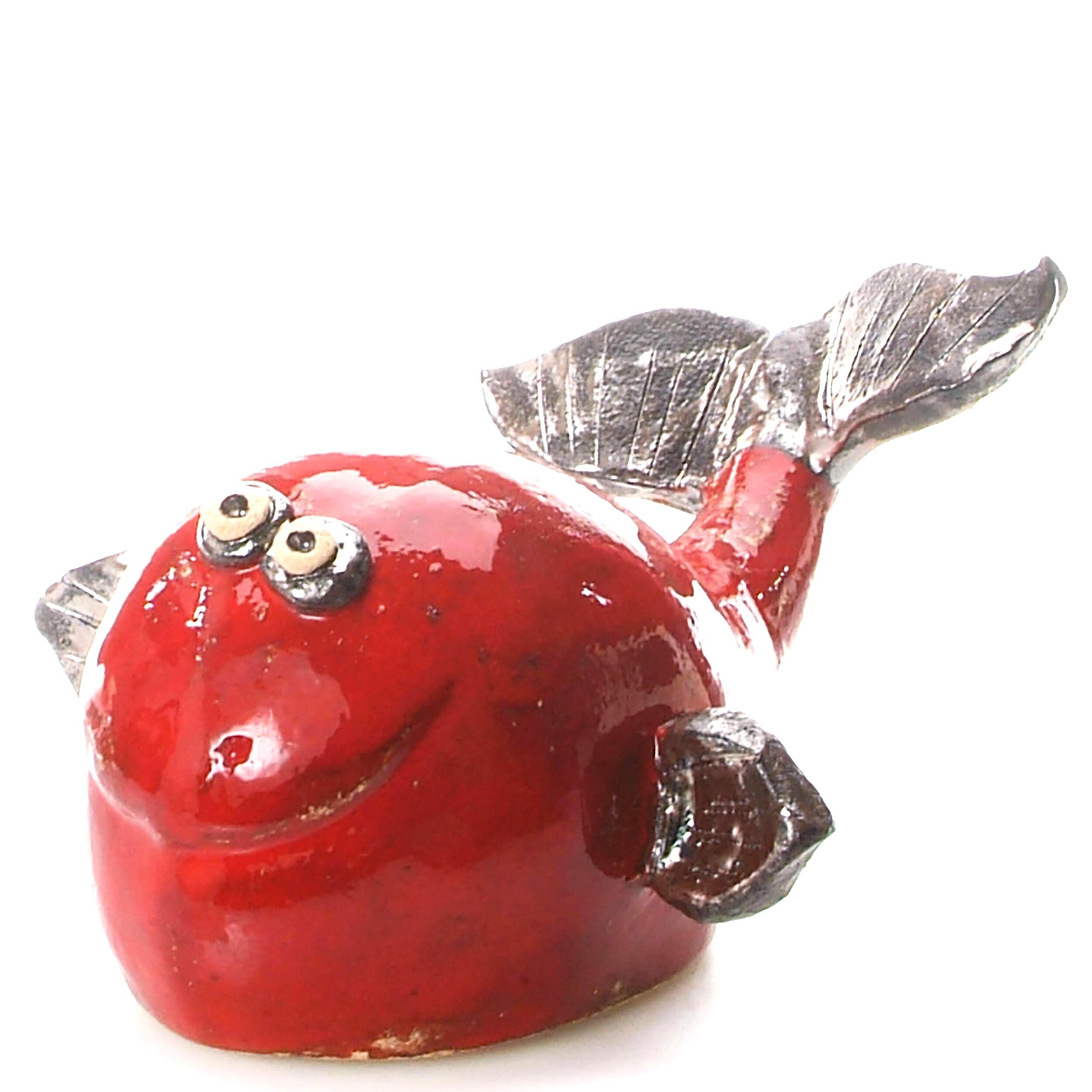 Ceramic Smiling Whale | Quirky Whale Ornament | Mini Coastal Decor | Cute Nautical Pottery Gift