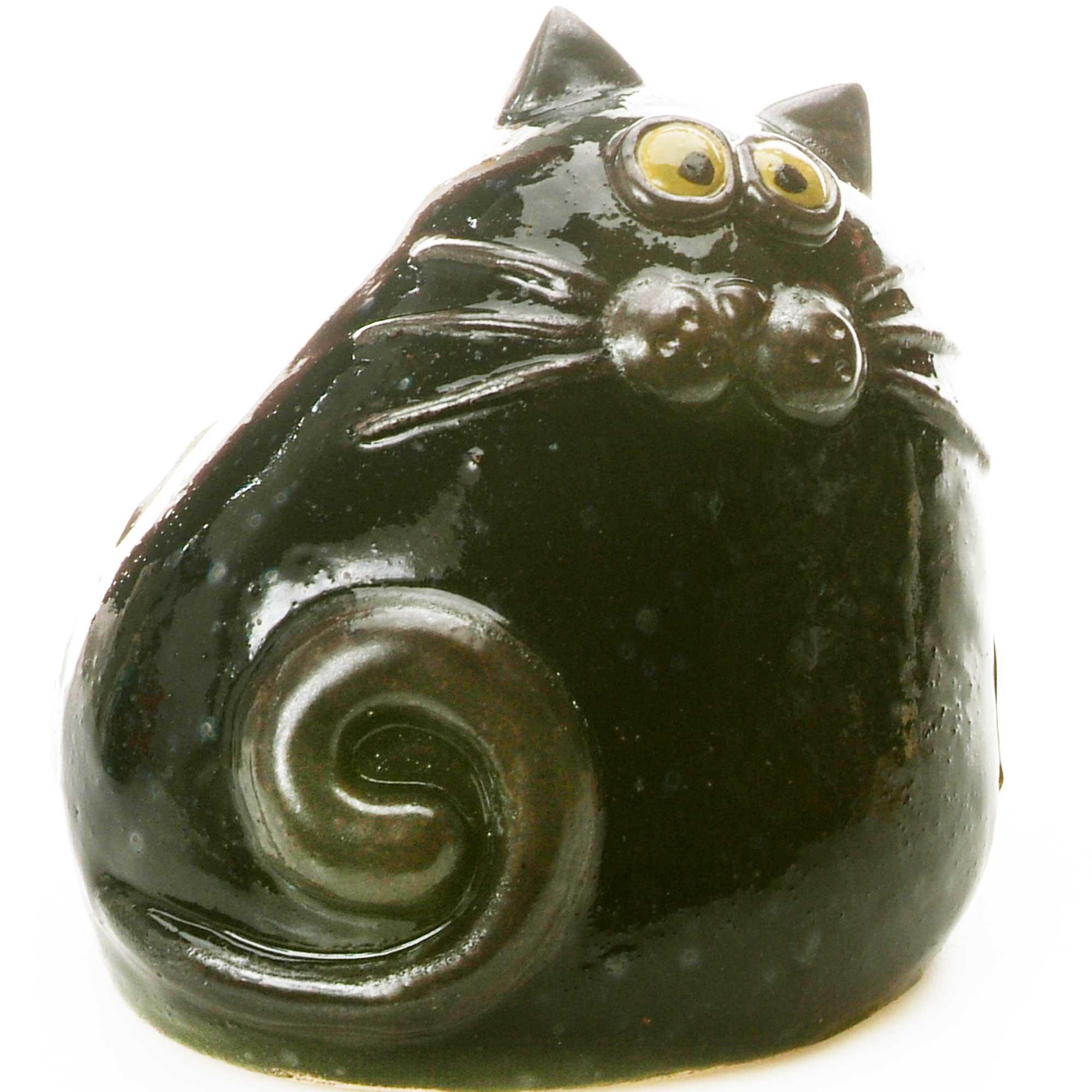Ceramic Chubby Cat Ornament | Black