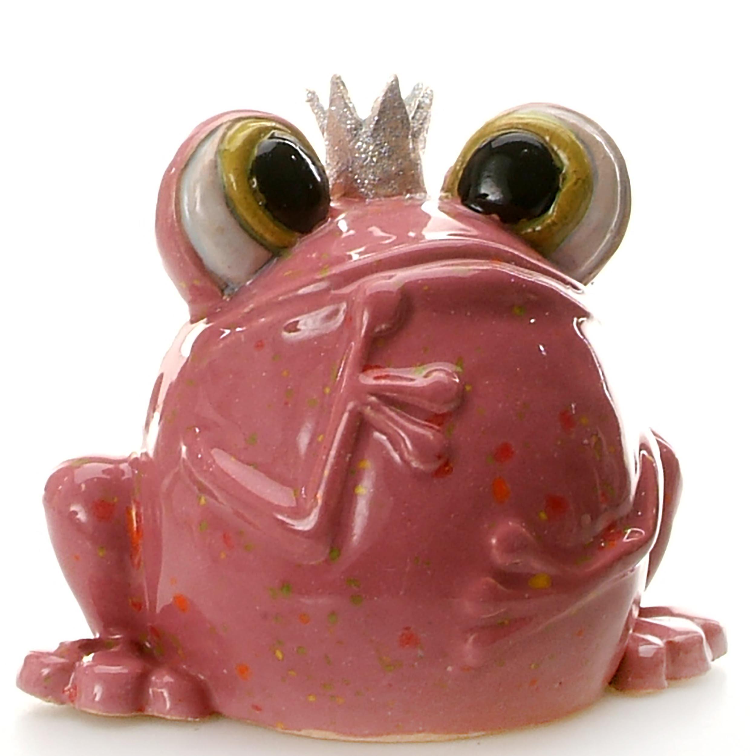 Quirky Googly Eyed Frog with Crown in pink