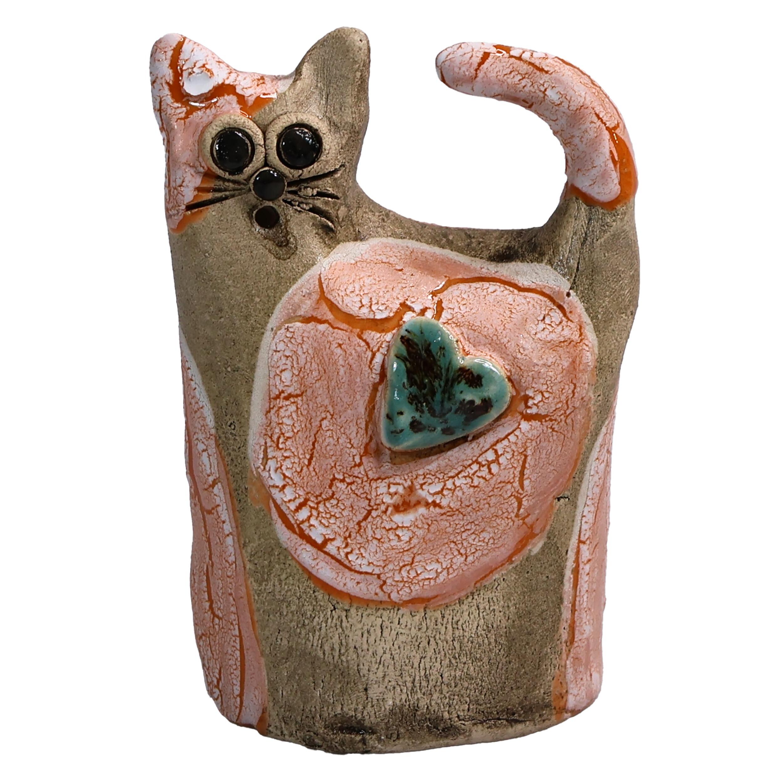 Love Cat Figurine with Heart | Various Colours