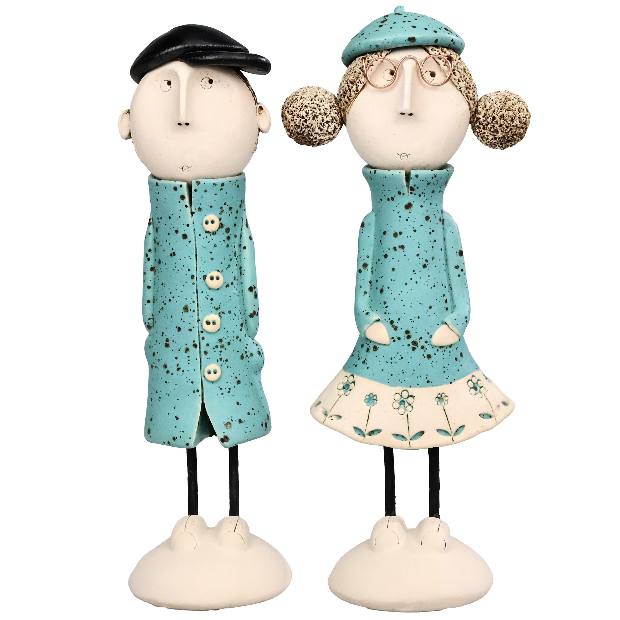 Best Friends Young Couple Statues | Turquoise