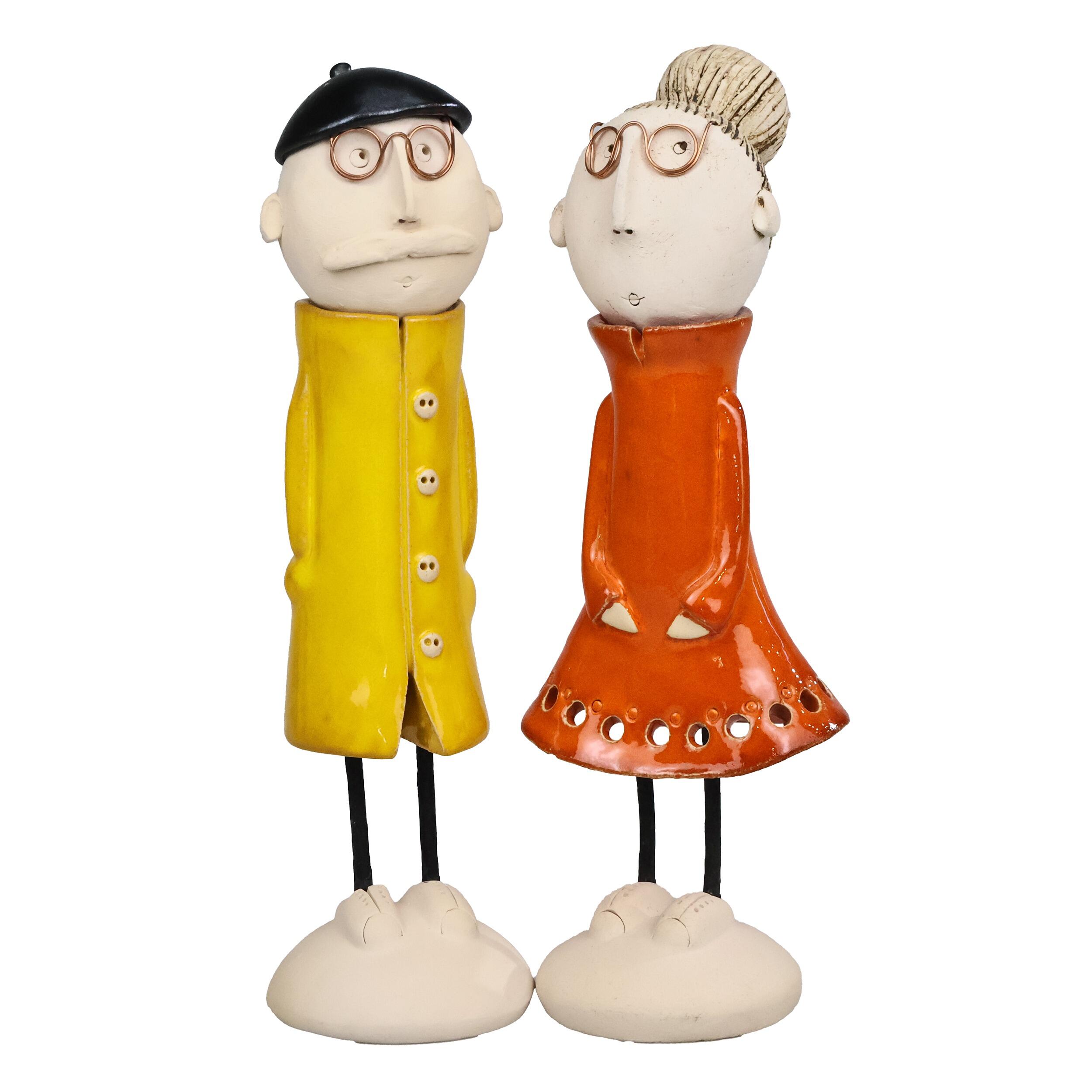Handmade Ceramic Quirky Couple | Male & Female Figurines Gift