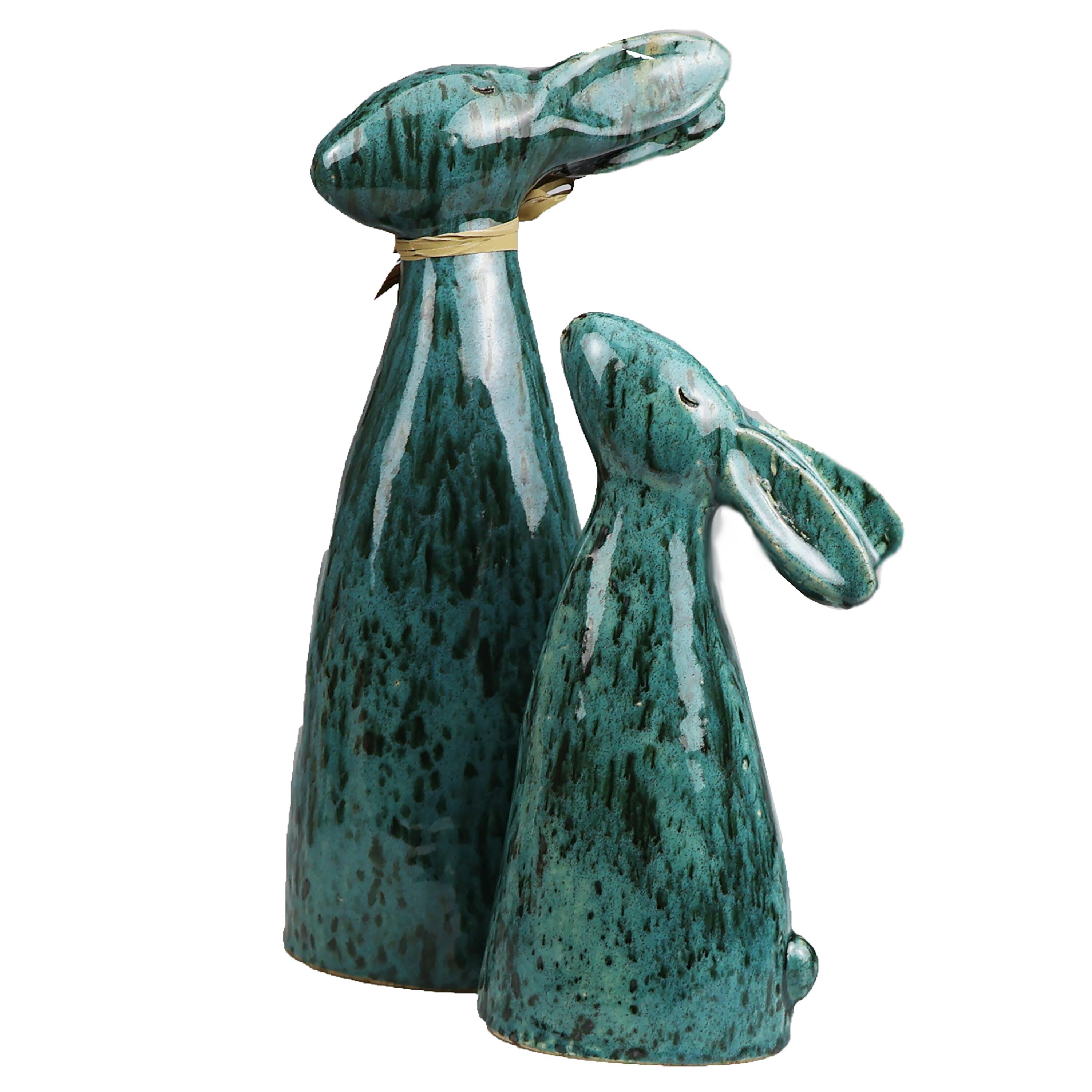 Unique handmade large rabbit statue featuring artistic glazes and ...