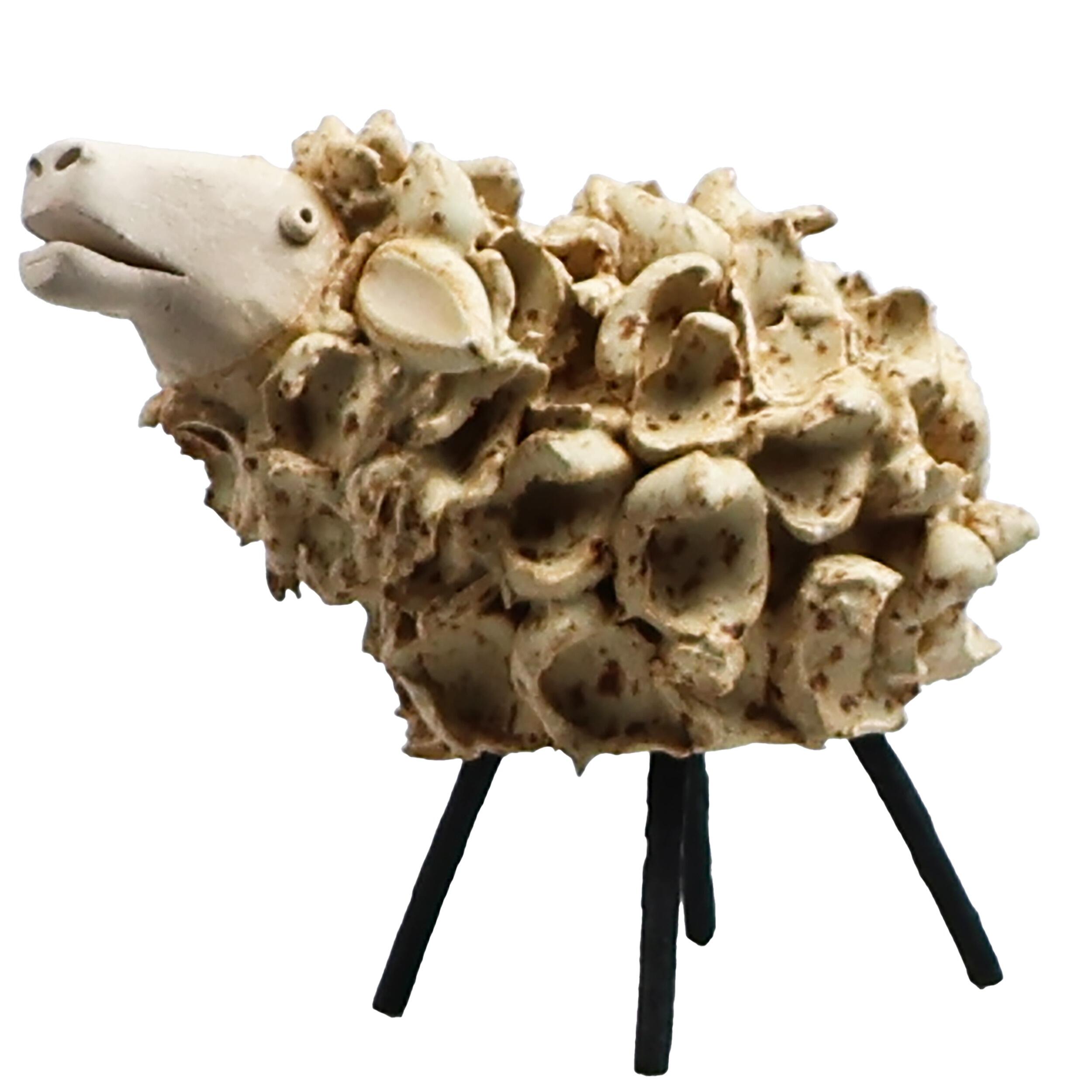 Fluffy Sheep Figurine with Wire Legs | Various Colours