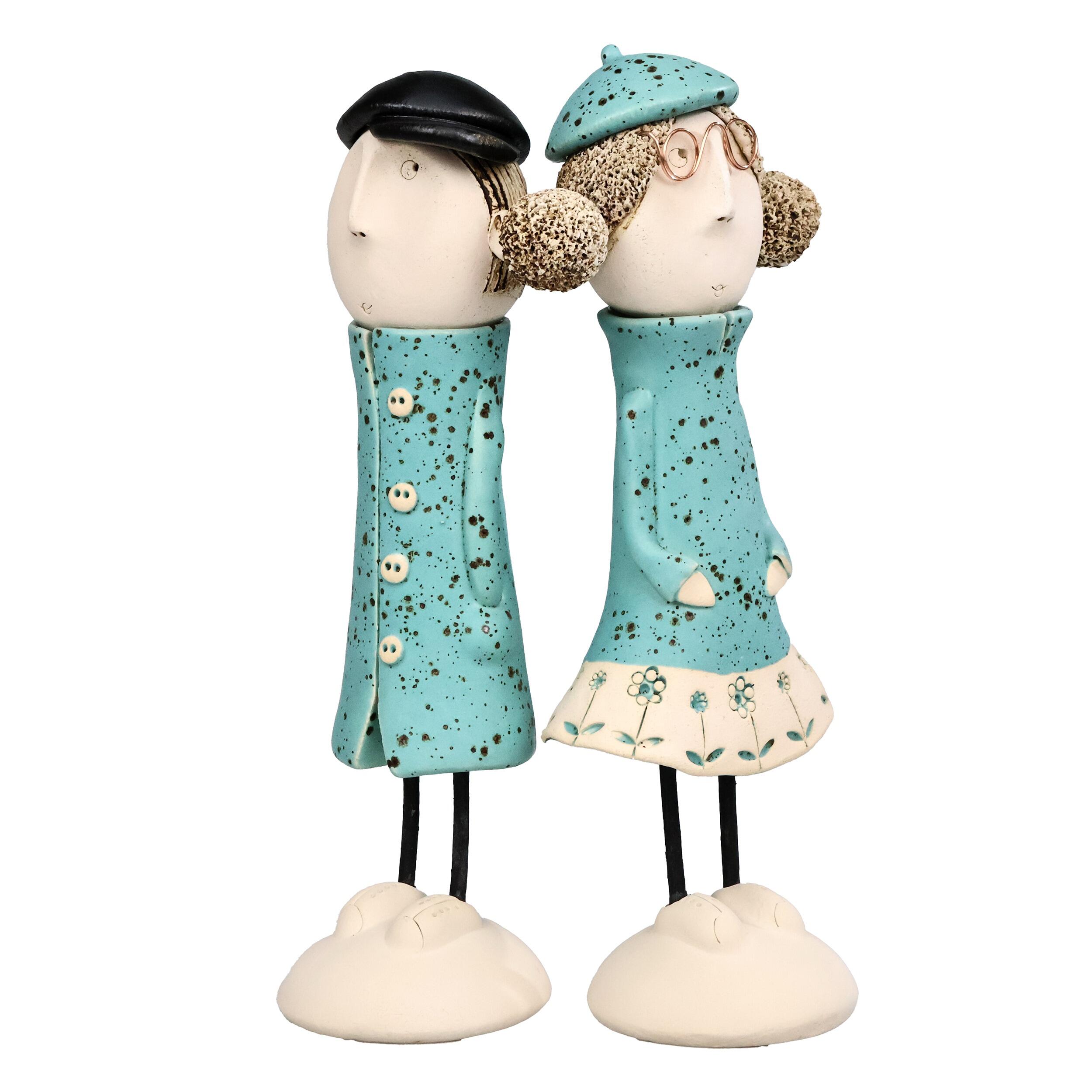 Best Friends Young Couple Statues | Turquoise