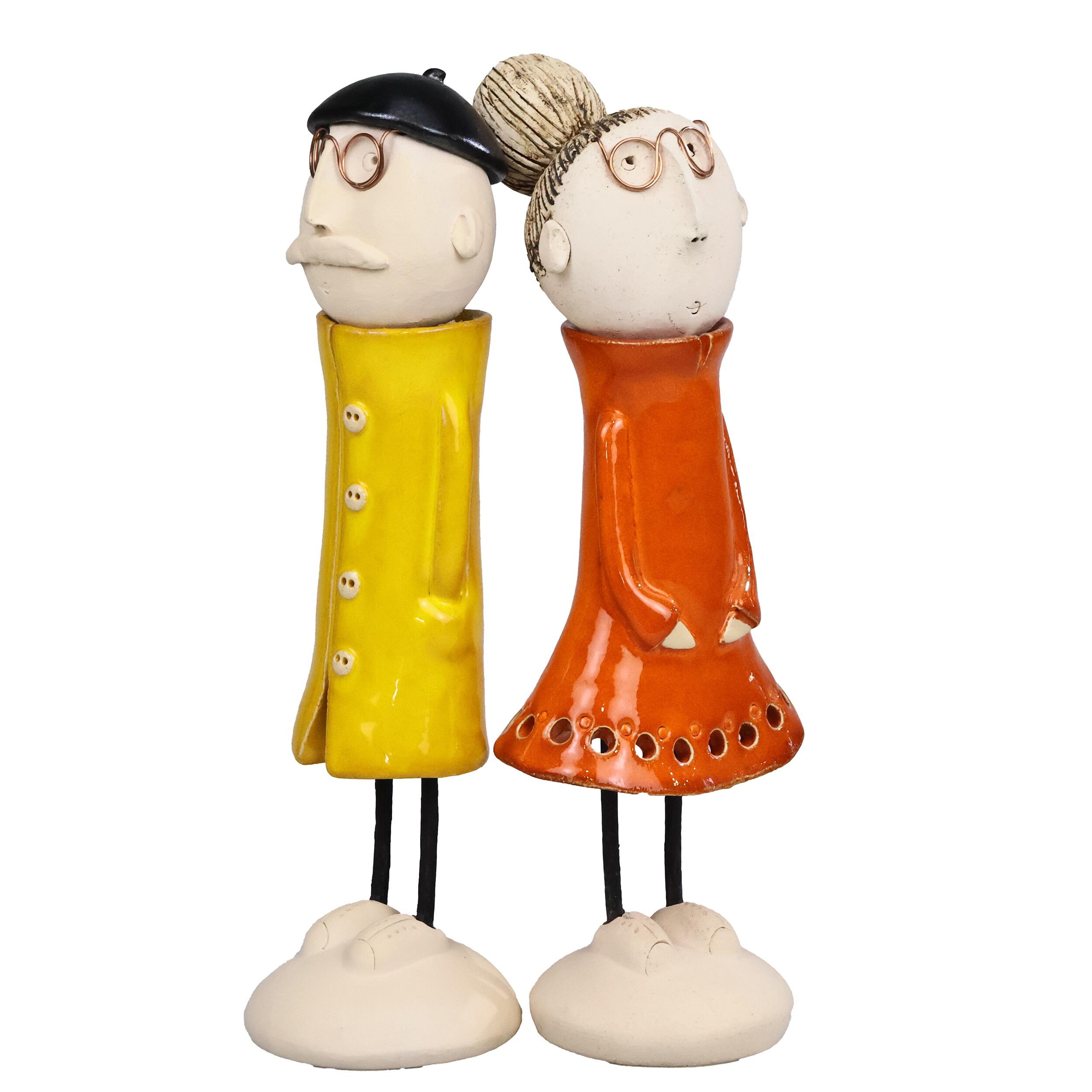 Handmade Ceramic Quirky Couple | Male & Female Figurines Gift