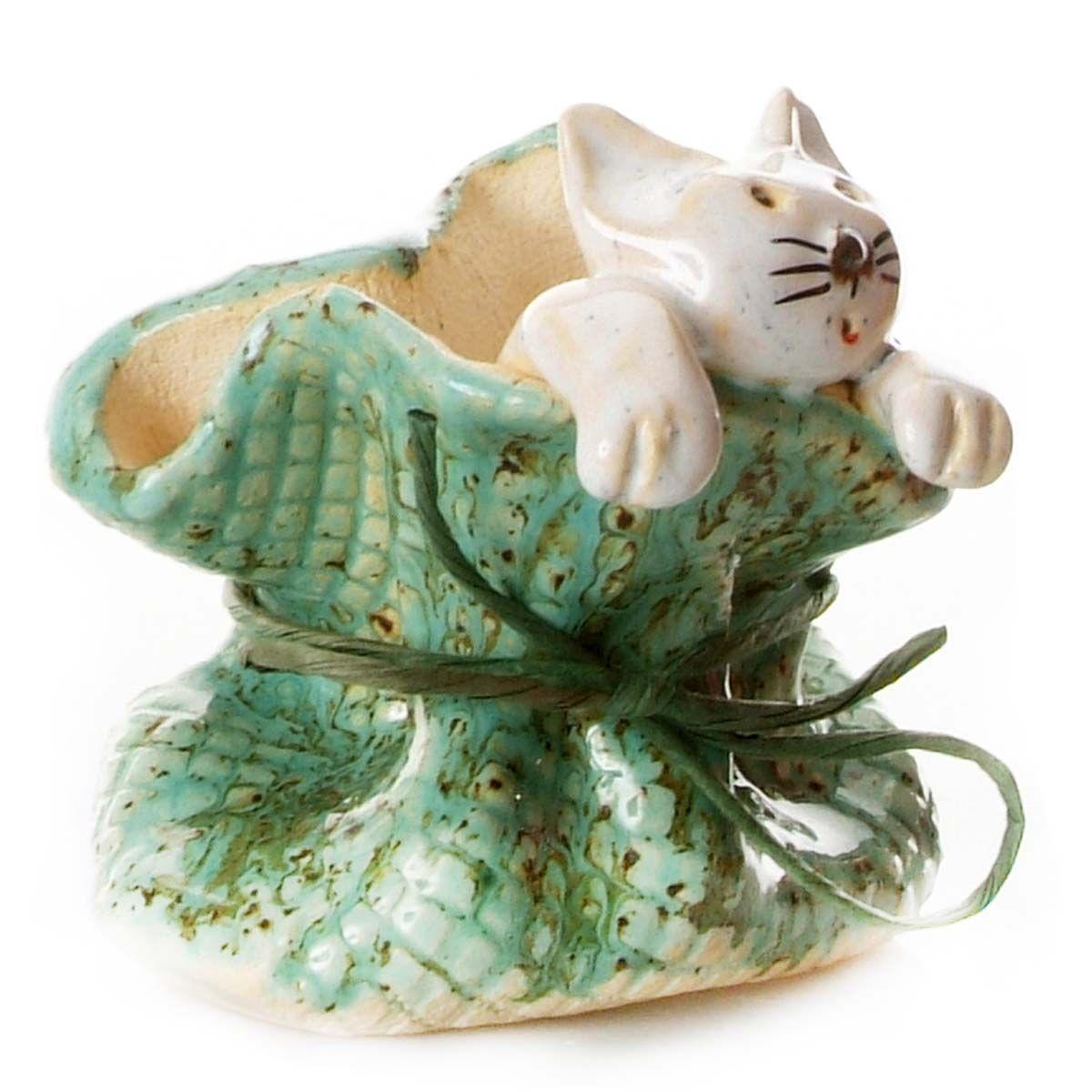 Quirky Cat in a Sack Ornament with Grey Tabby Cat