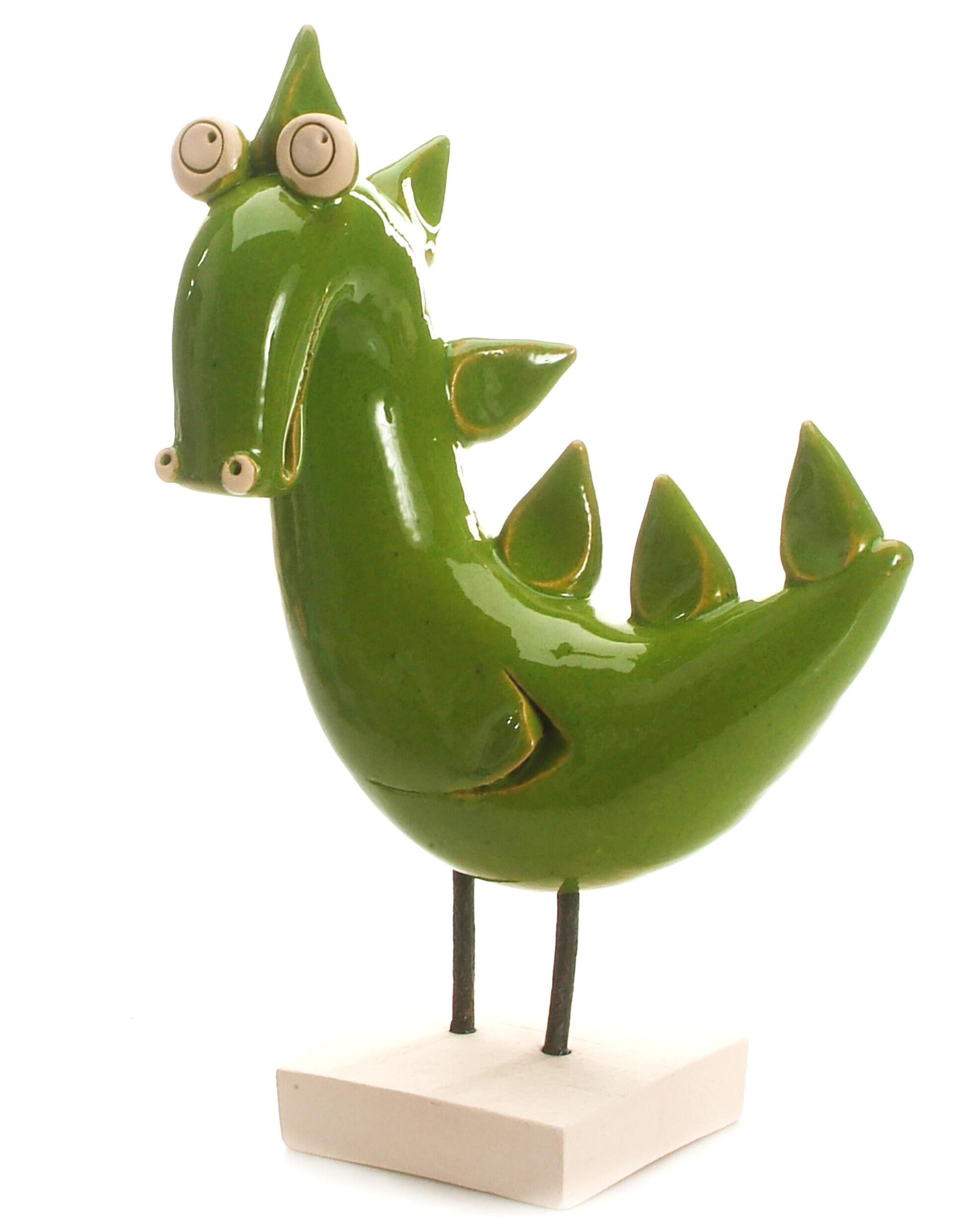 Fantastic Playful Dragon Large Hand Made Statue | Handmade Ceramic Dragon Ornament | Quirky Dragon Decor | Perfect Gift from Wales