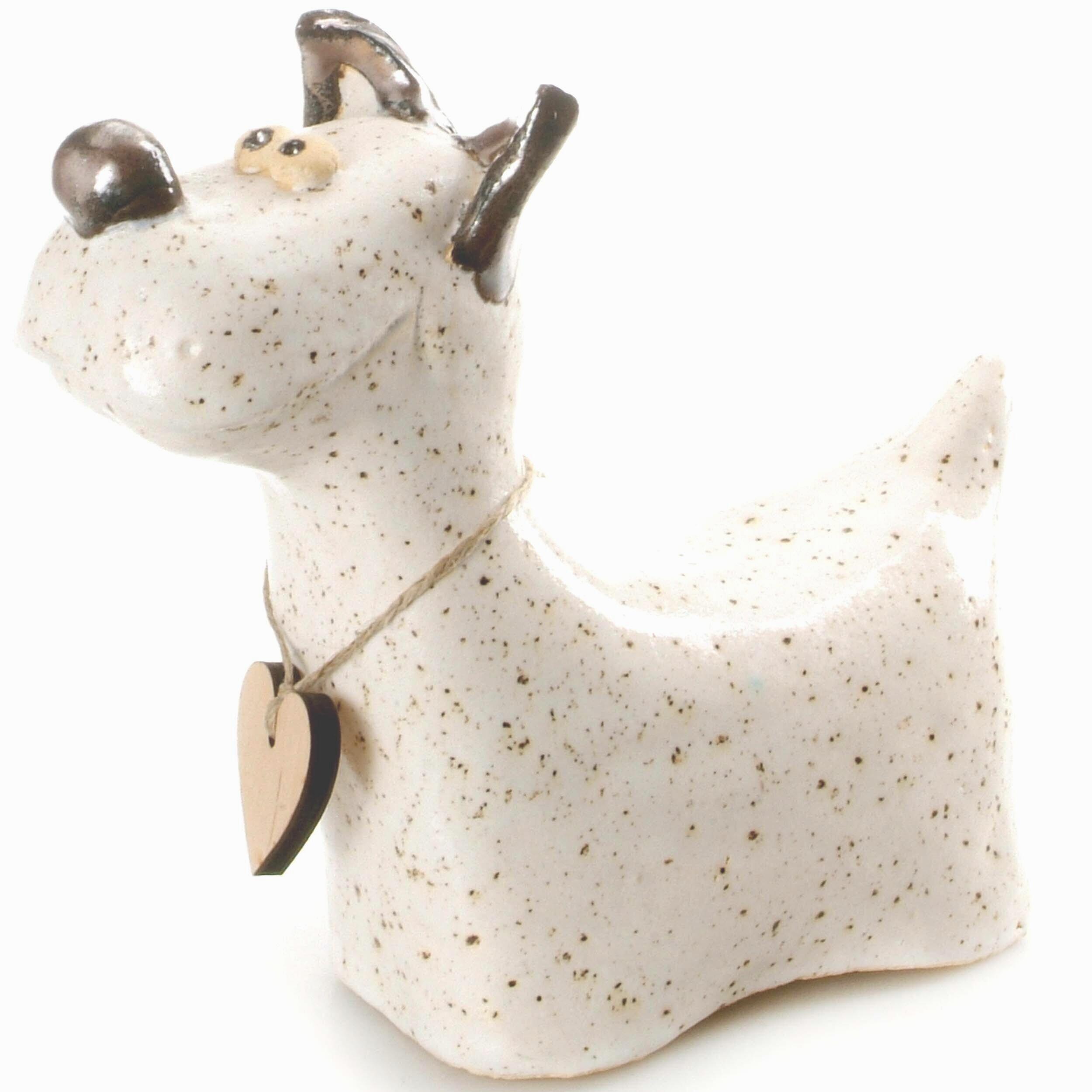 Handmade Ceramic Terrier Quirky Dog in various colours, crafted by skilled artisans, featuring a playful and whimsical design, perfect for home decor.