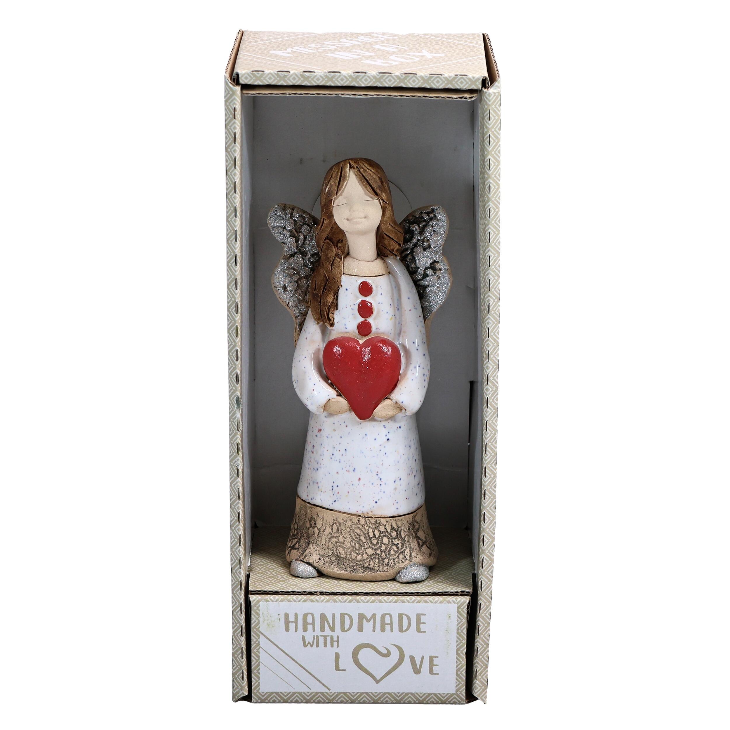Angel Figurine with Red Heart | I love you