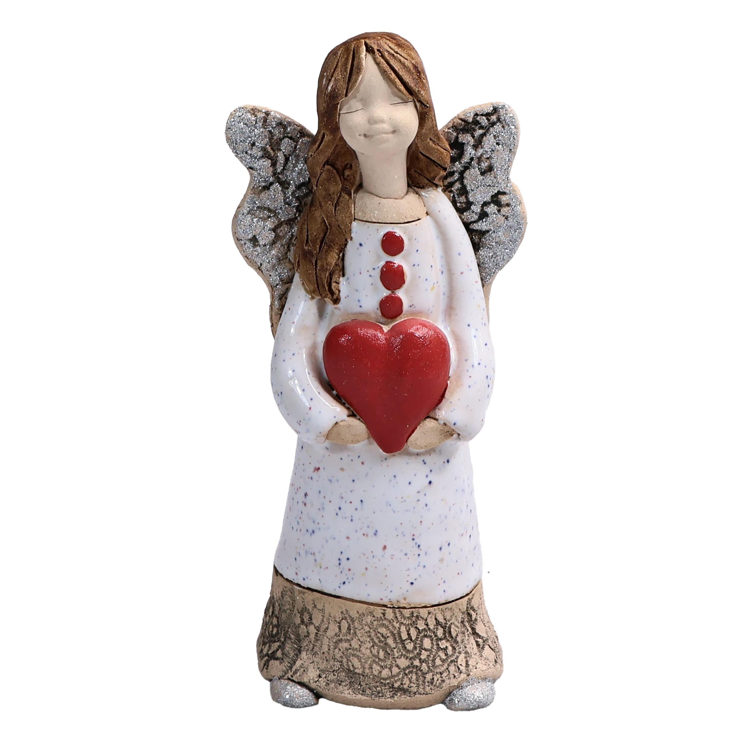 Angel Figurine with Red Heart | I love you
