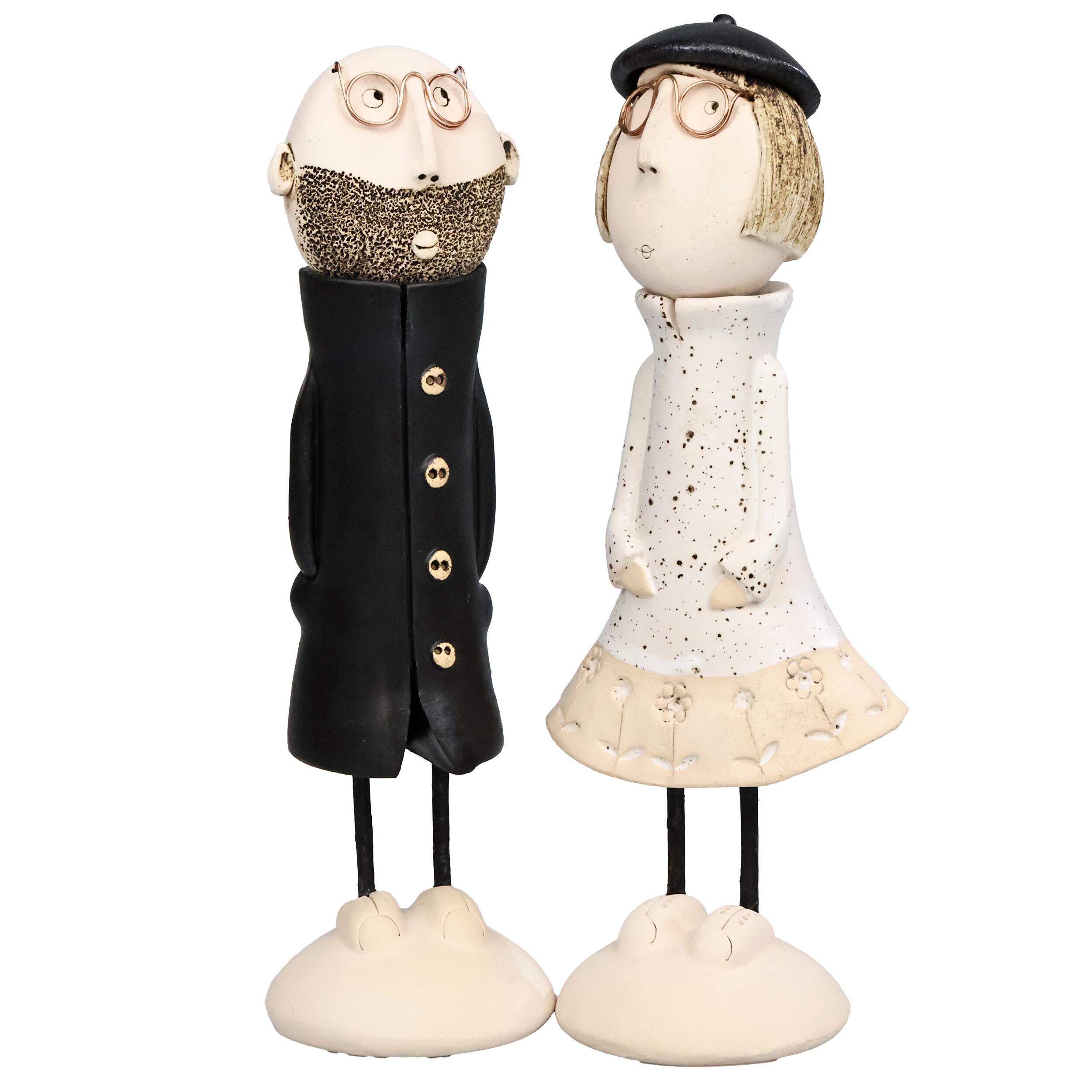 Handmade Ceramic Quirky Couple | Male & Female Figurines Gift