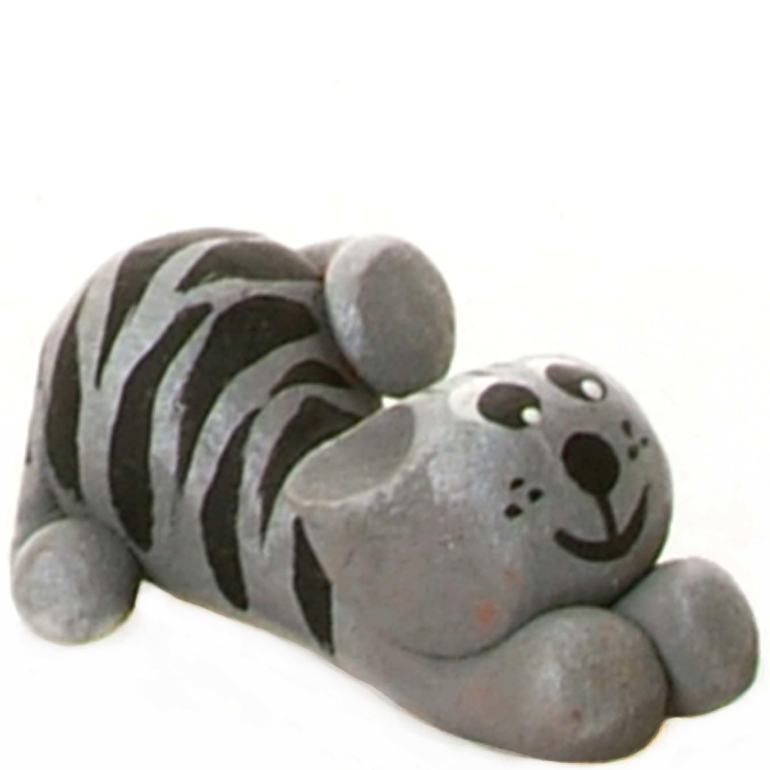 Pet in a Box Ceramic Animal Gift for Kids Grey Tabby Cat