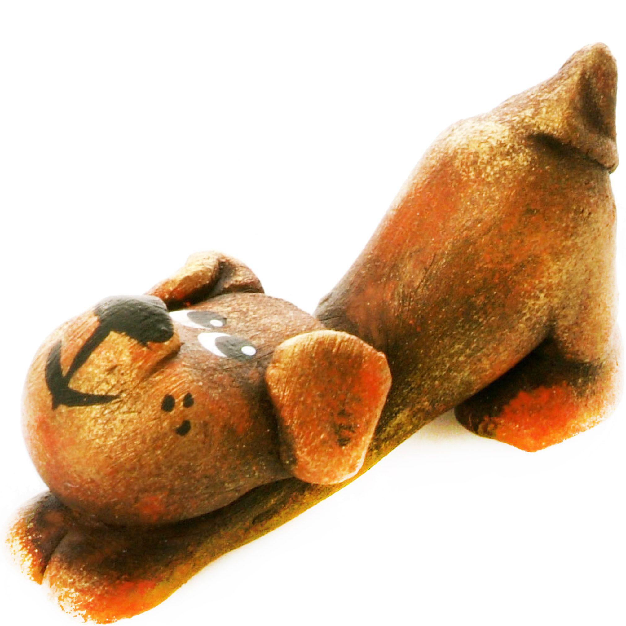 Pet in a Box | Ceramic Animal Gift for Kids | Brown Puppy Dog