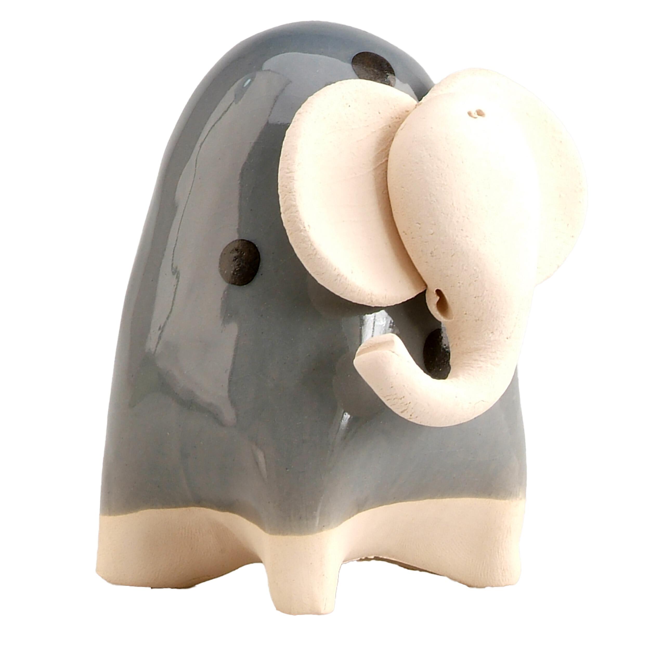 Chunky Elephant Statue in Grey