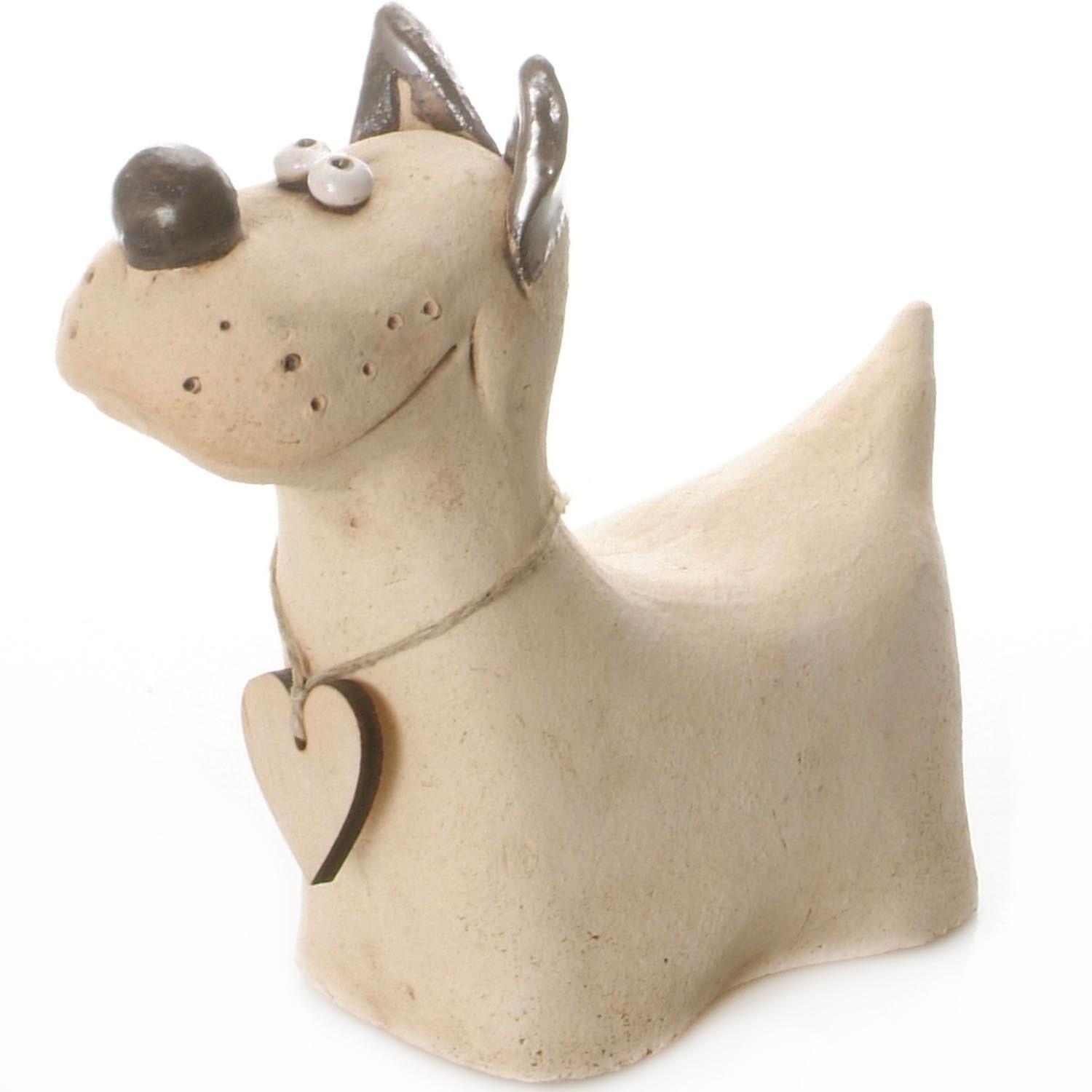 Handmade Ceramic Terrier Quirky Dog in various colours, crafted by skilled artisans, featuring a playful and whimsical design, perfect for home decor.