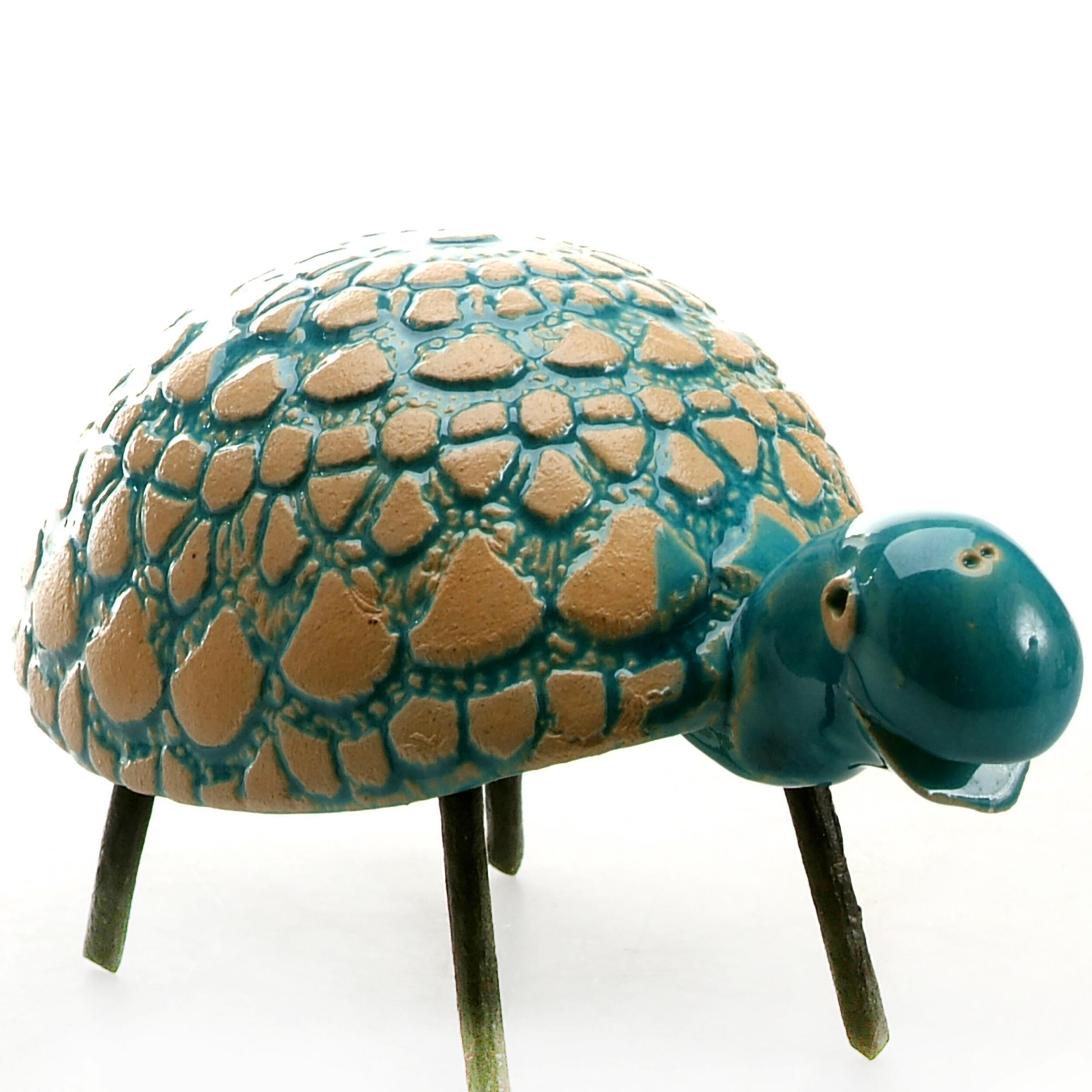 Handmade Ceramic Tortoise with Iron Legs in Various Colours