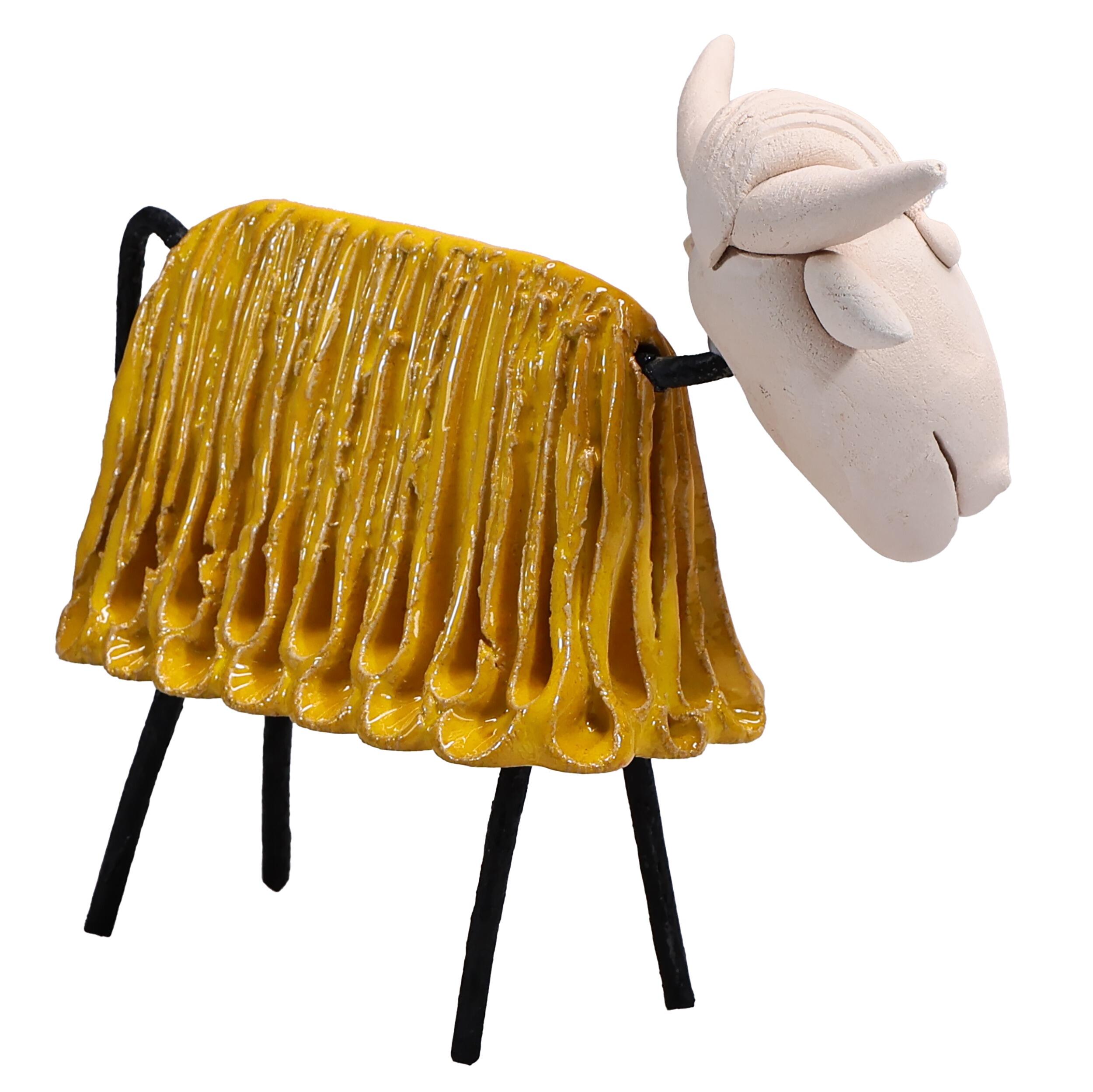 Handmade Ceramic Highland Cow Statue in Various Colours