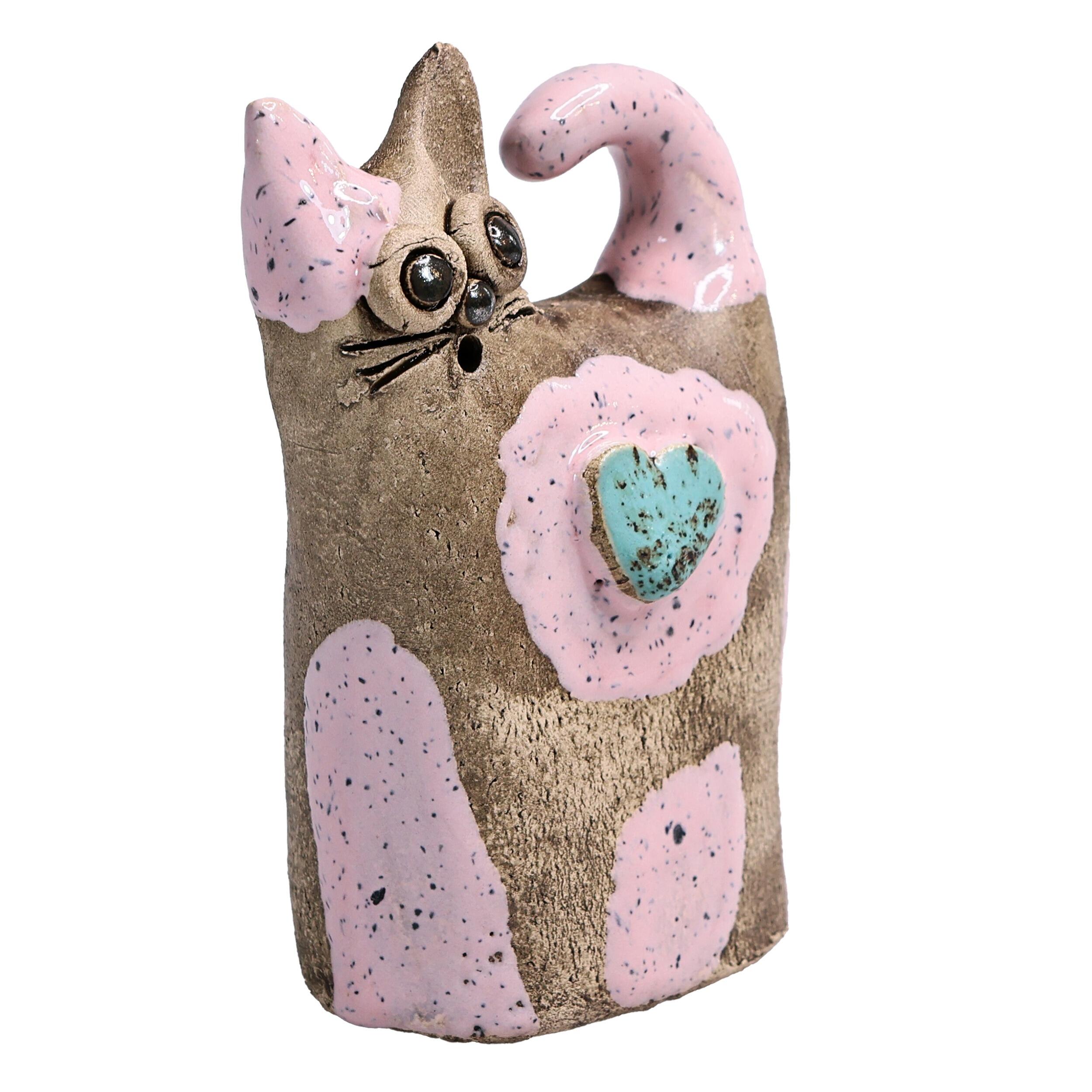 Love Cat Figurine with Heart | Various Colours