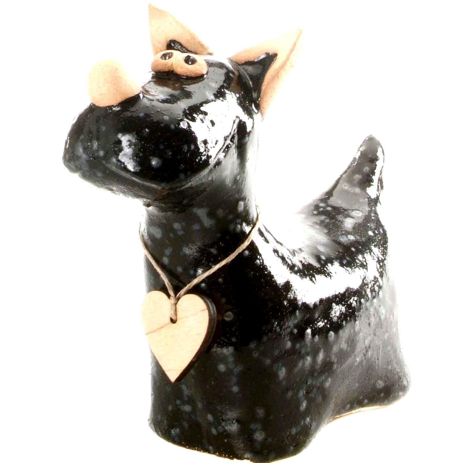 Handmade Ceramic Terrier Quirky Dog in various colours, crafted by skilled artisans, featuring a playful and whimsical design, perfect for home decor.
