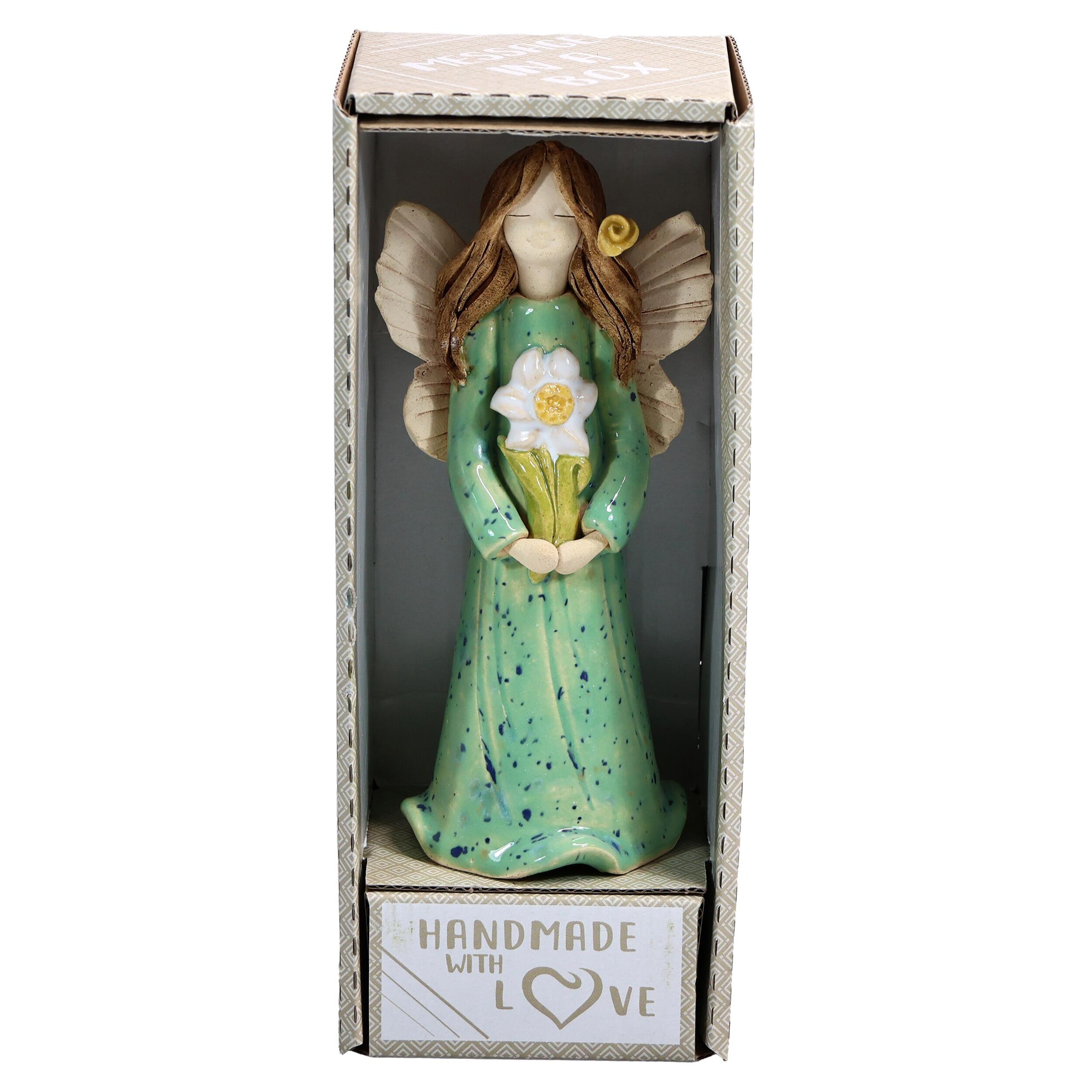 Angel Figurine with White Flower | Thank You