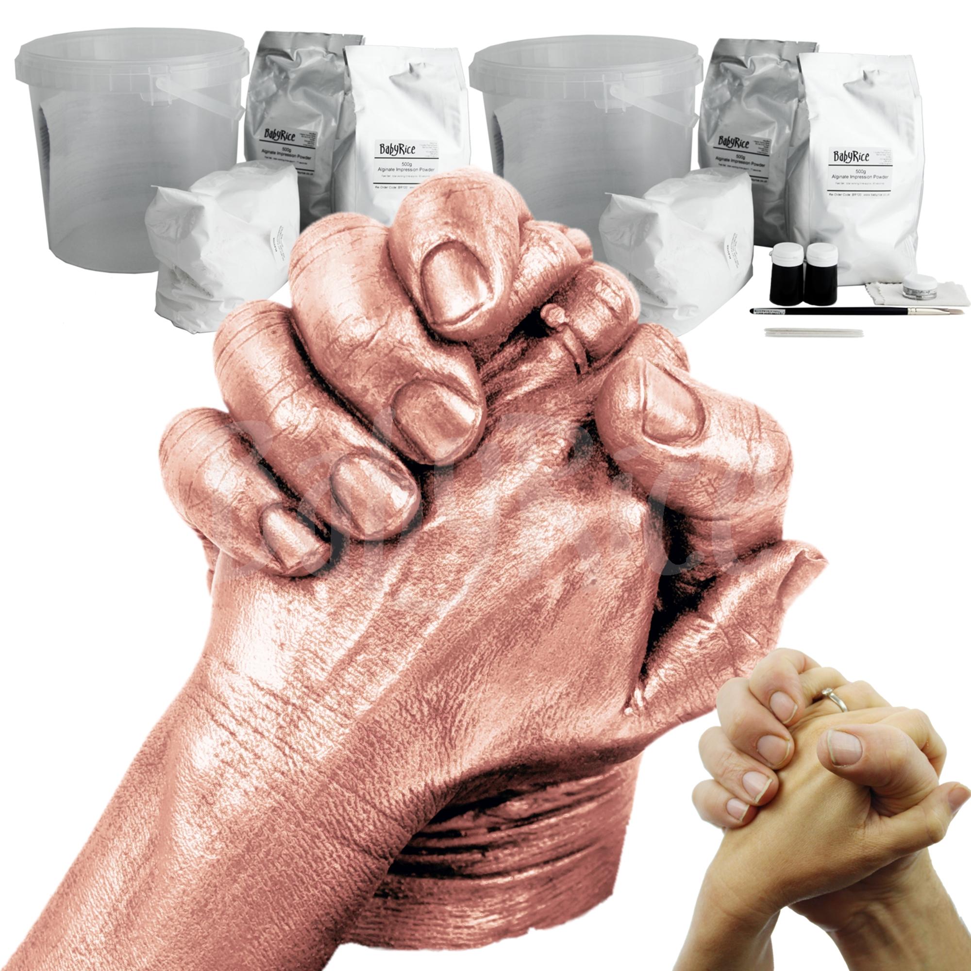 Adult Holding Hands Casting Kit Rose Gold Paint