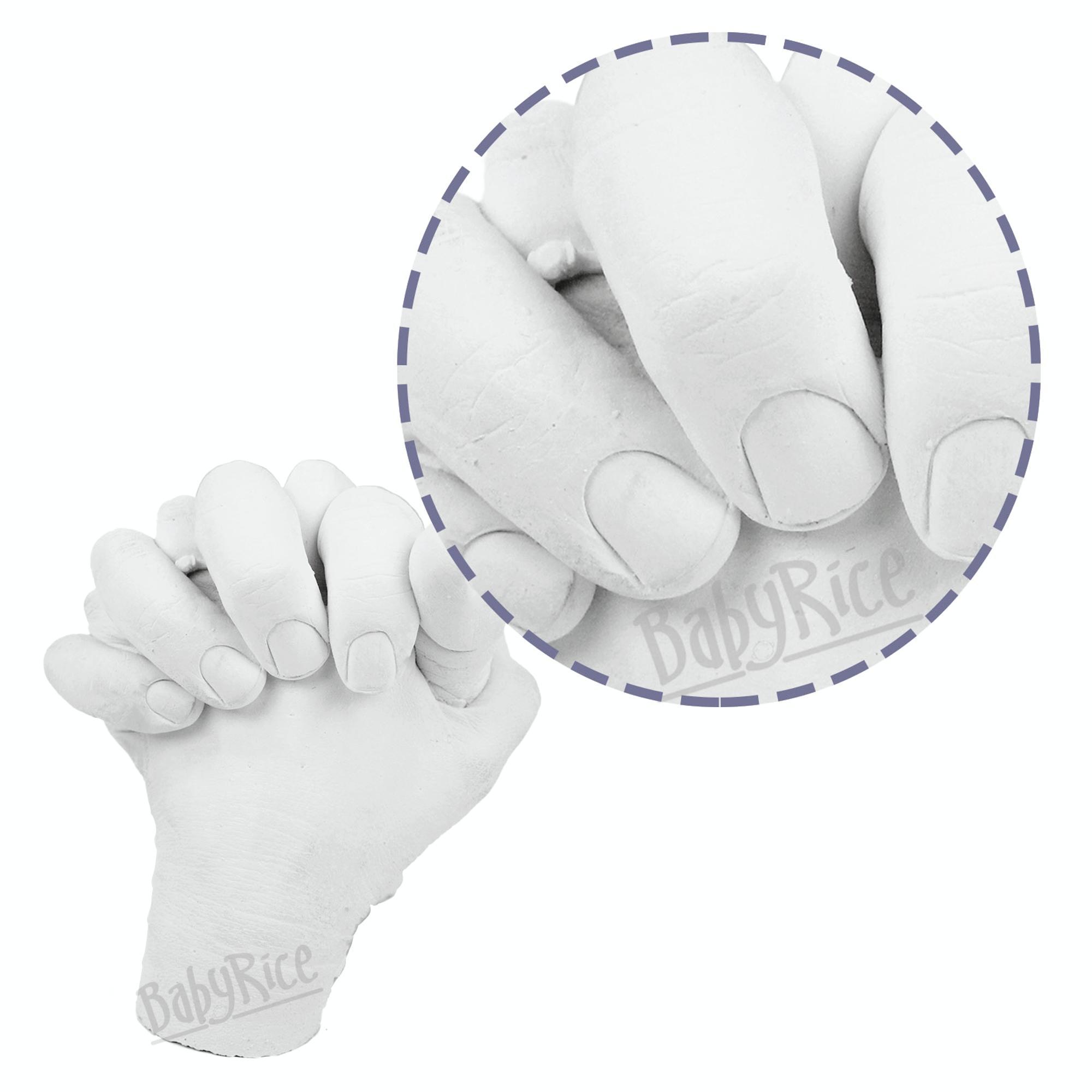 Holding Hands Plaster Cast White Unpainted