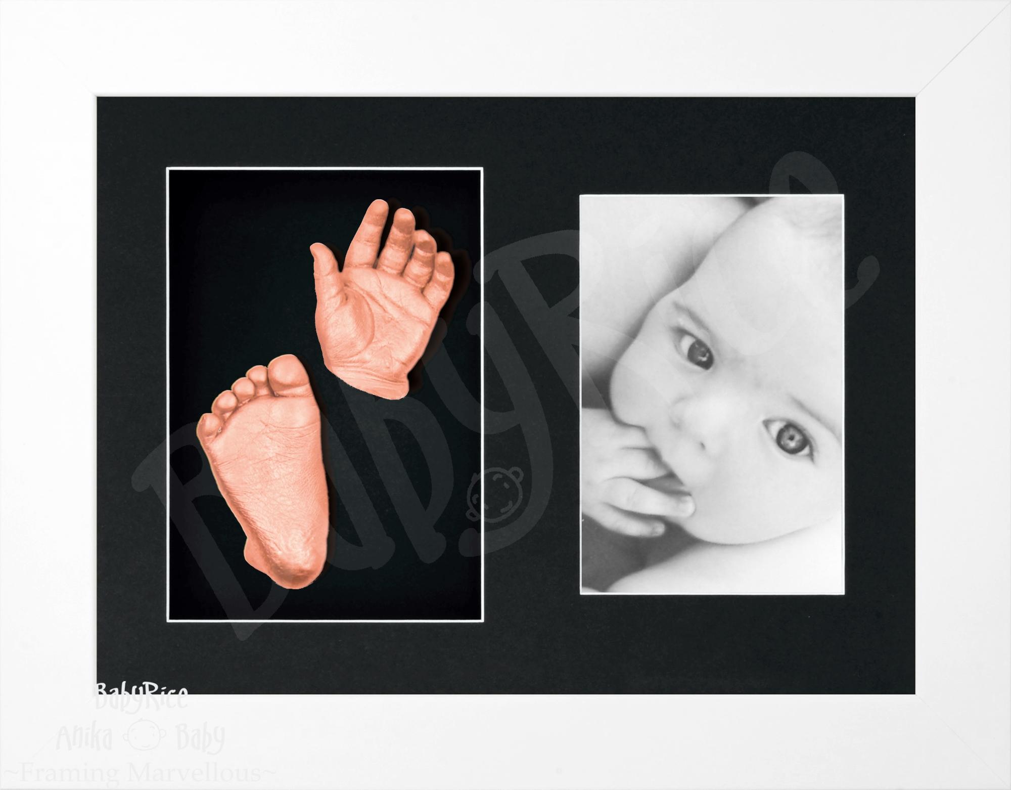 BabyRice Anika Baby Casting Keepsakes Kit 3D Prints Hand Footprint Cast Gift-White-Pewter
