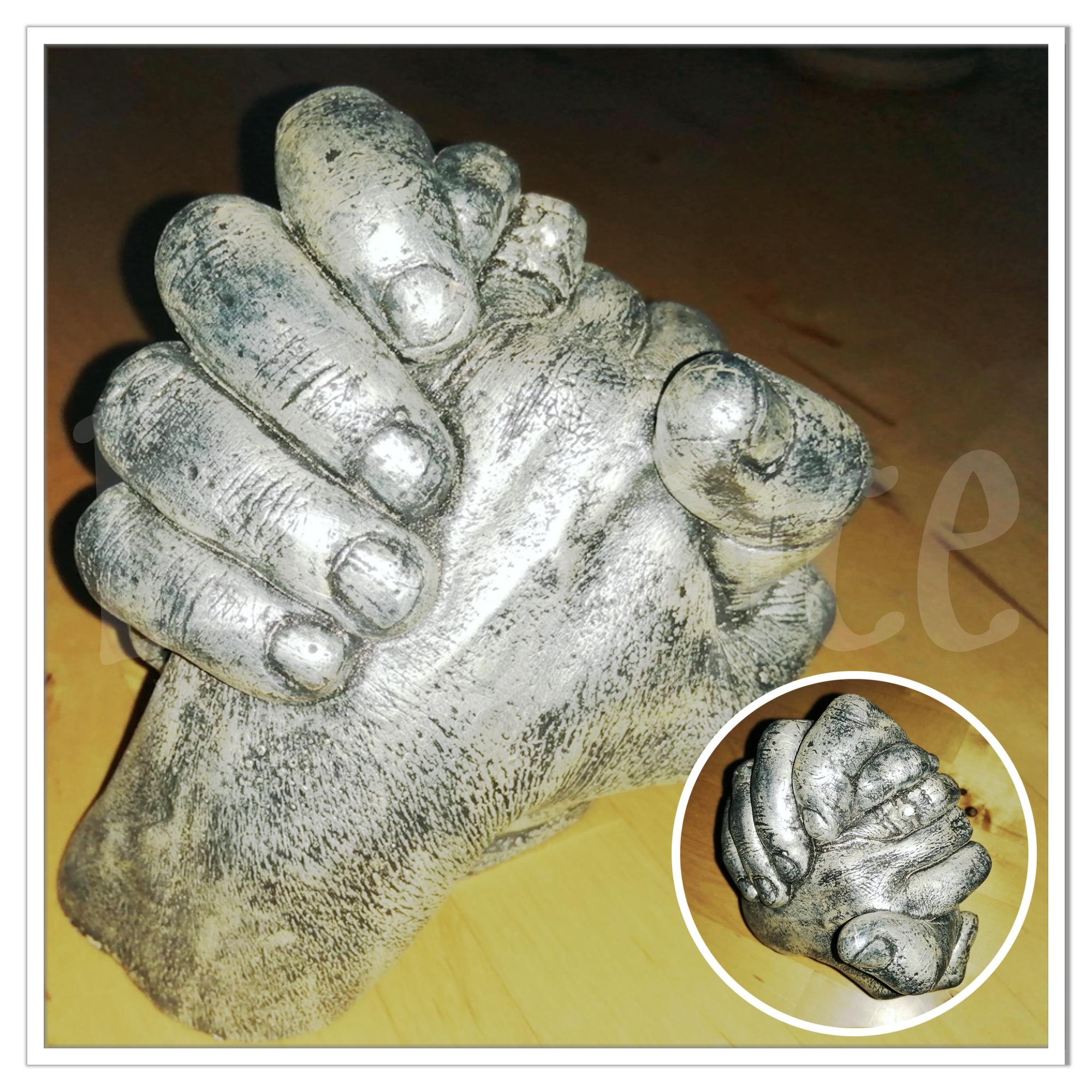 Champagne Silver Couple Holding Hands Cast