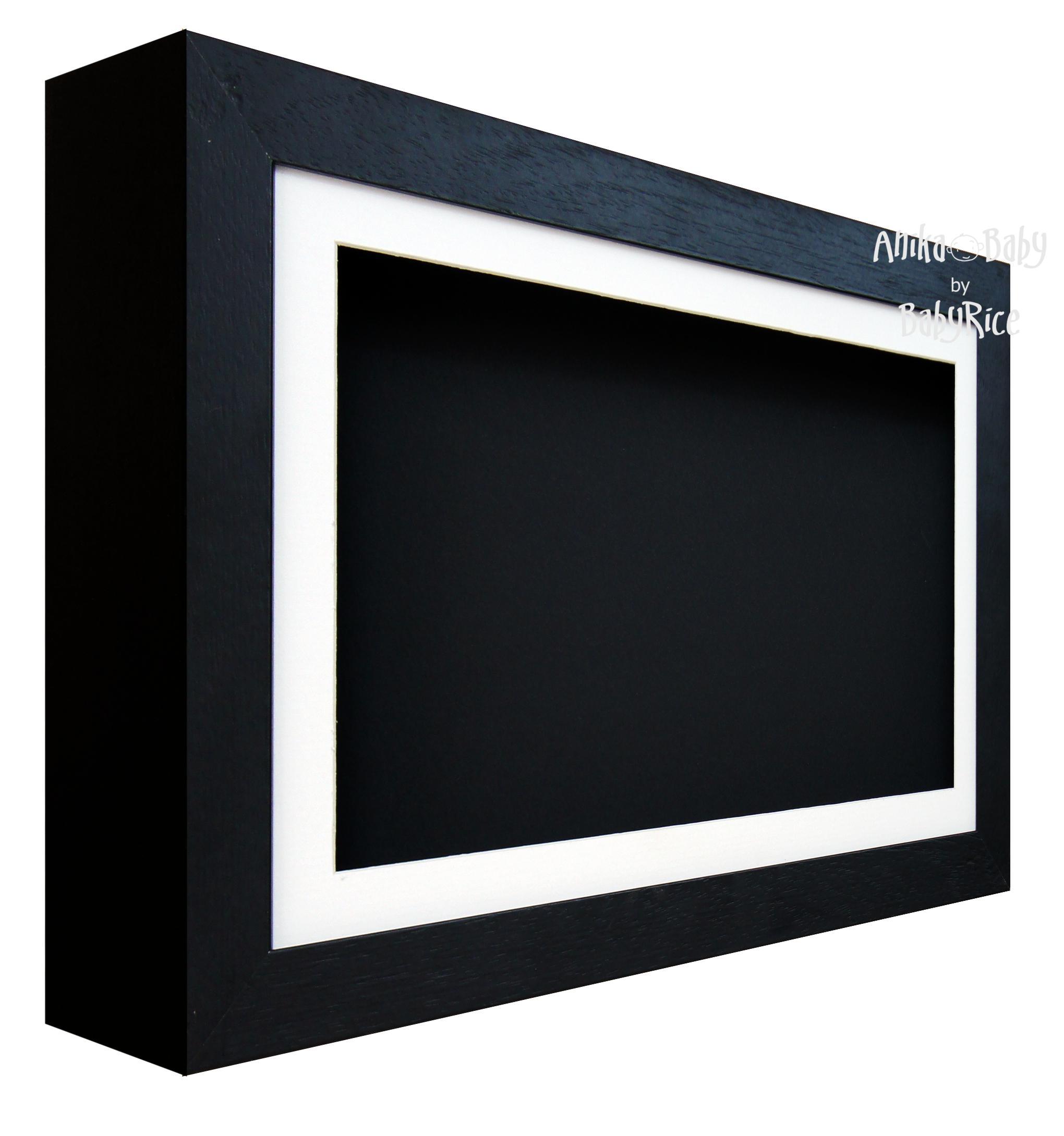 Black Woodgrain Box Frame, White Black Inserts