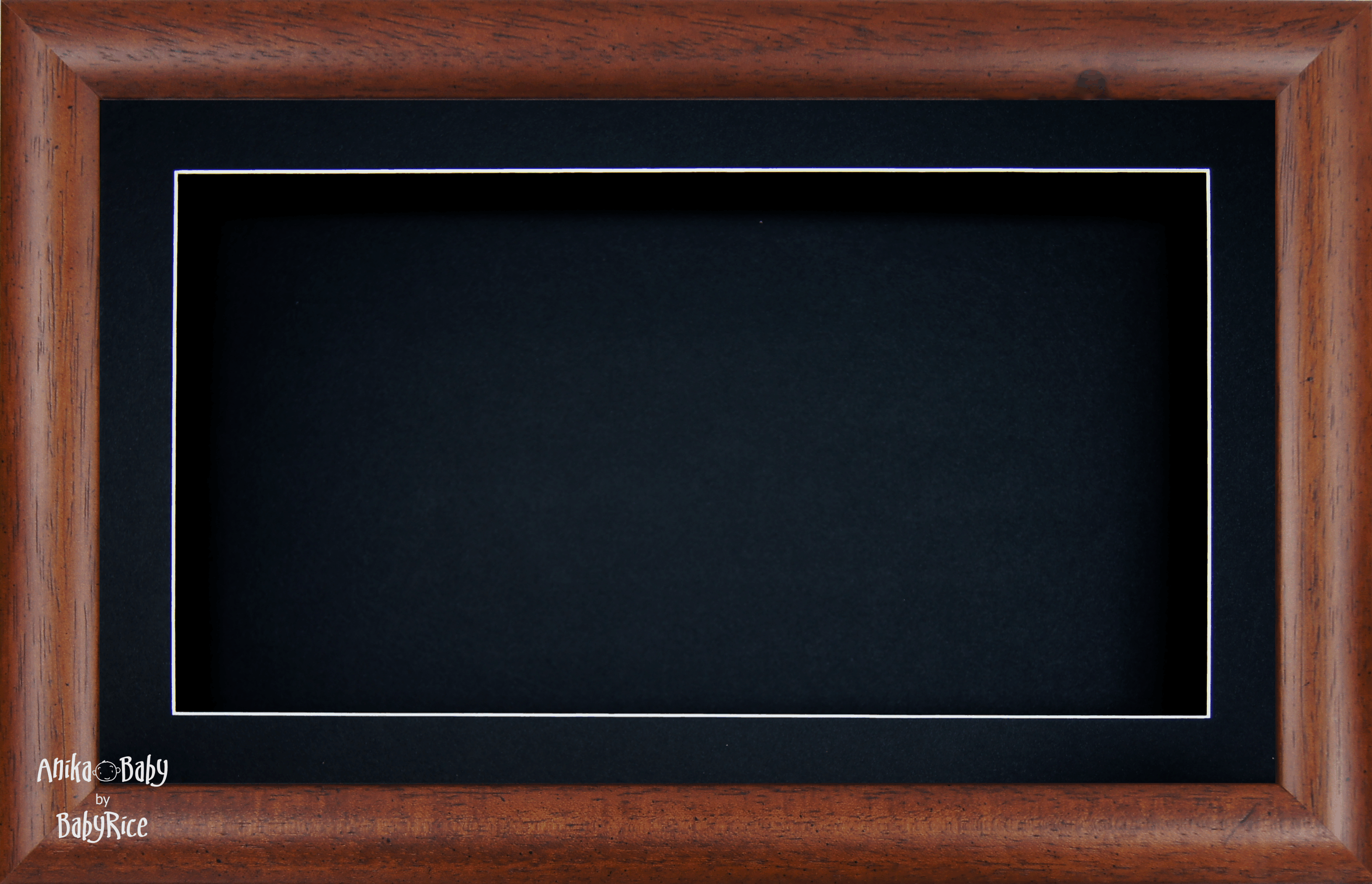 Dark Brown Wood Box Display Frame Black Inserts