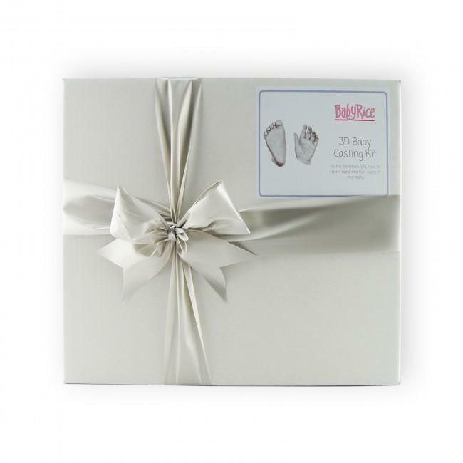 BabyRice Large Value Baby Casting Kit packed in a box and hand tied bow
