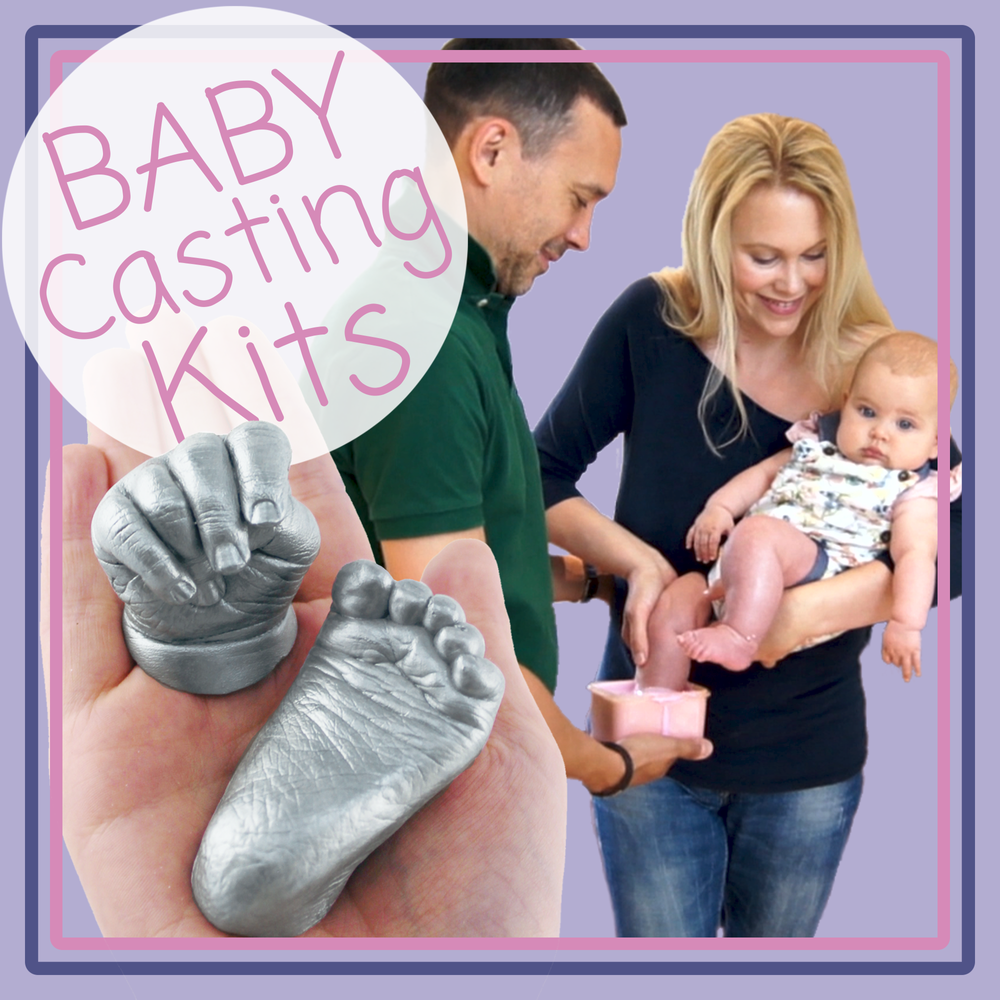  Basic 3D Handprint Footprint Baby Casting Kit Materials with  Metallic Gold Paint by BabyRice : Baby
