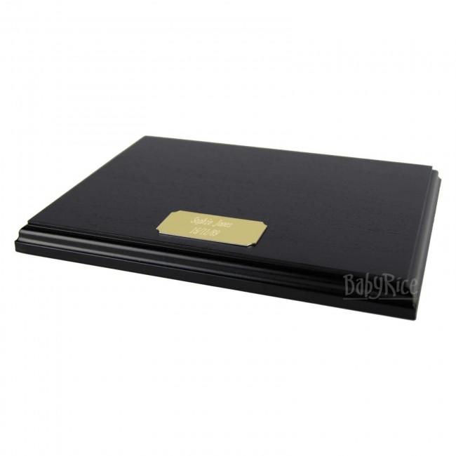 Black Display Plinth 8x6'' & Engraved Gold Plaque