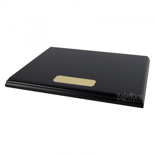 Black Display Plinth 10x8'' & Blank Gold Plaque