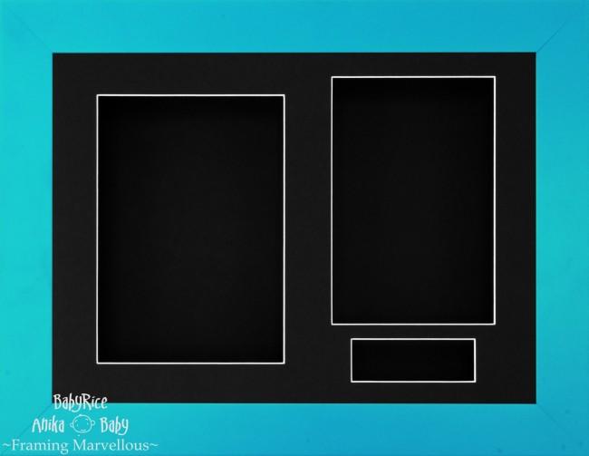 11.5x8.5" Blue Finish 3D Display Frame 3 Hole Black Mount Black Back