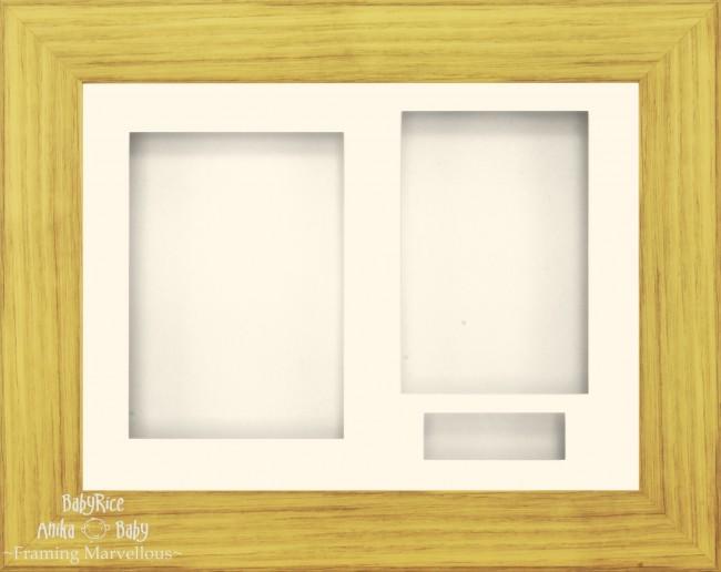 11.5x8.5" Oak effect Display Frame Cream 3 hole mount