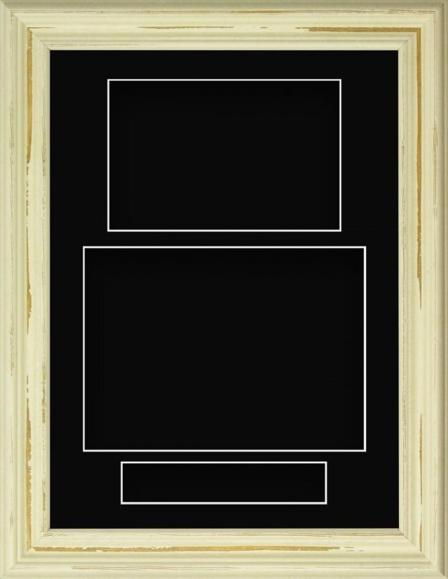 Shabby Chic Cream Deep Box Display Frame Black Portrait