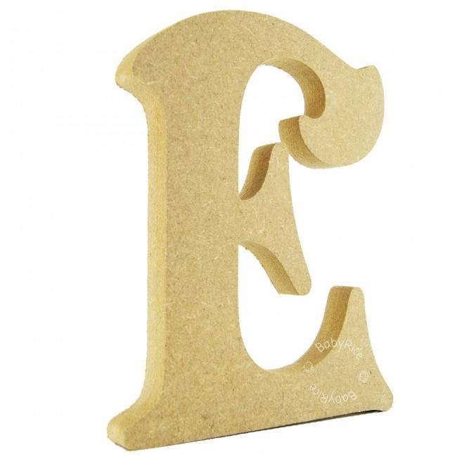 MDF wooden letter E, 15cm/6in