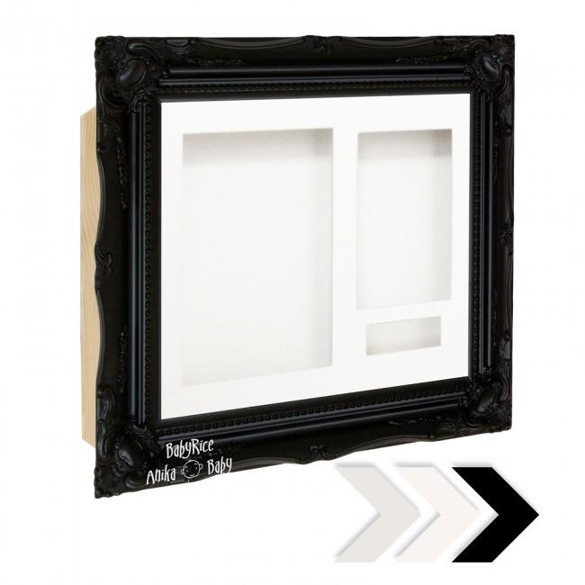 Black Rococo Ornate Frame - Choose Size, Depth, Mount and Backing Card Colour