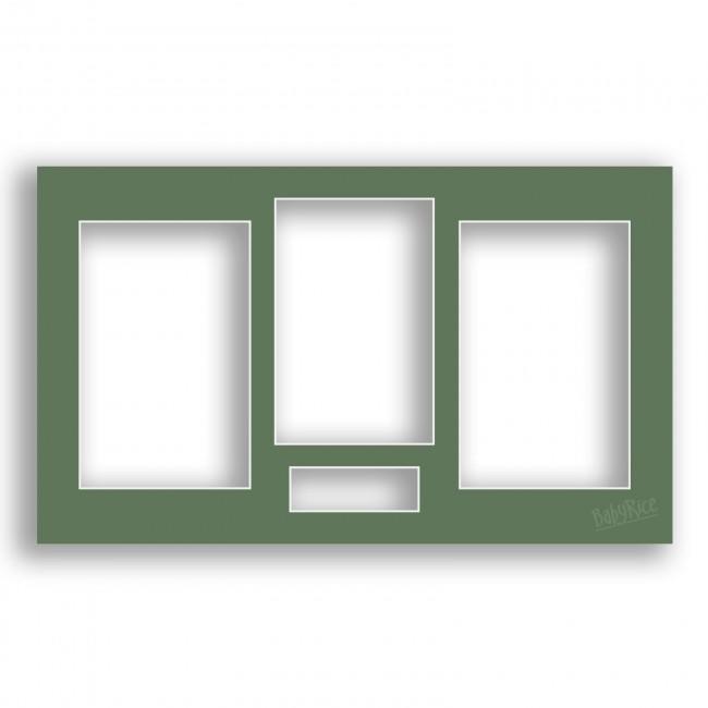 Putting Green Four Aperture Picture Frame Mount & Backing Card 15x9 Inches