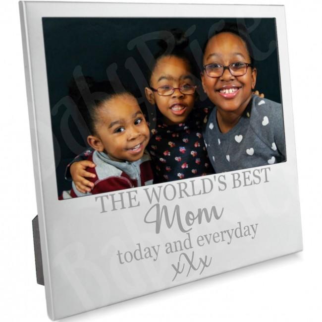 Mother's Day or Birthday Gift Photo Frame the World's Best Mom from Son Daughter Children