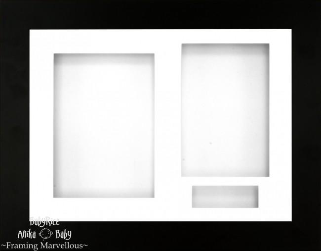 11.5x8.5" Black display Frame White 3 hole mount